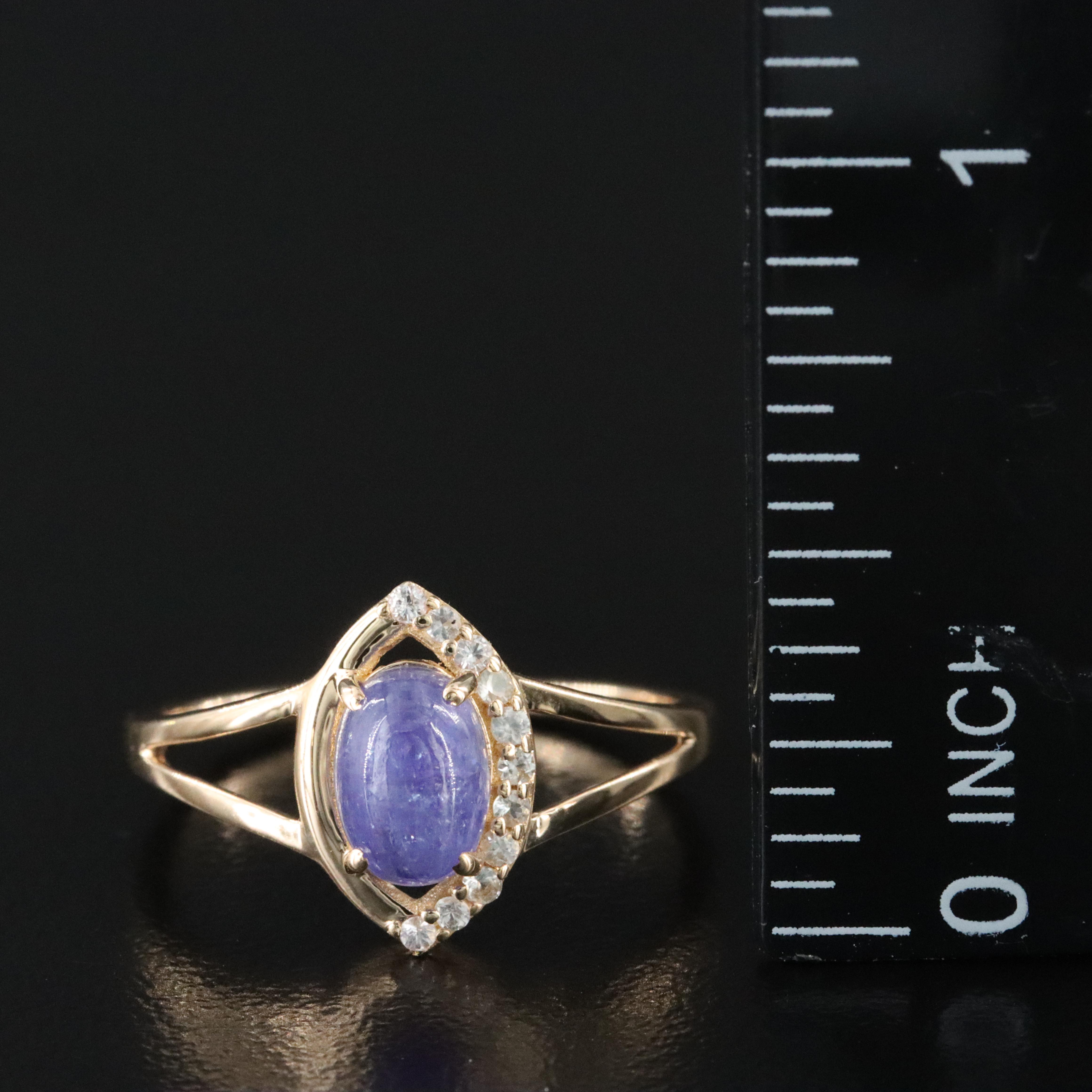 14K Tanzanite and White Sapphire Ring