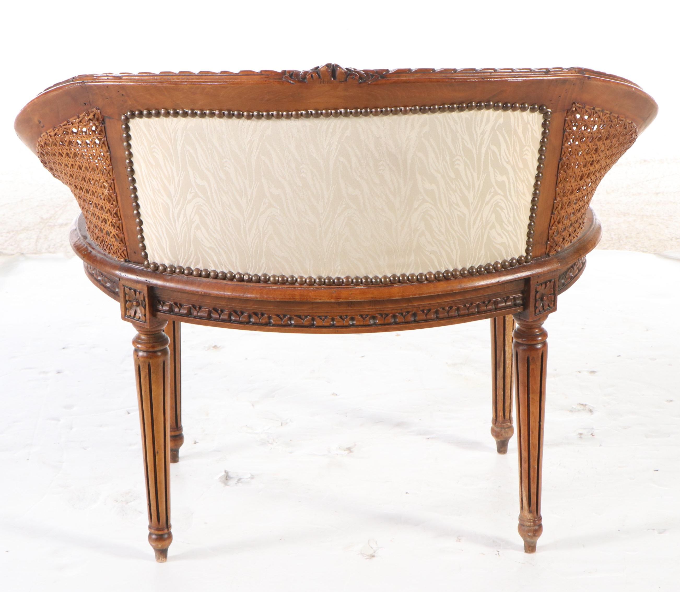 Louis XV Style Caned Wood Boudoir Chair, 20th Century