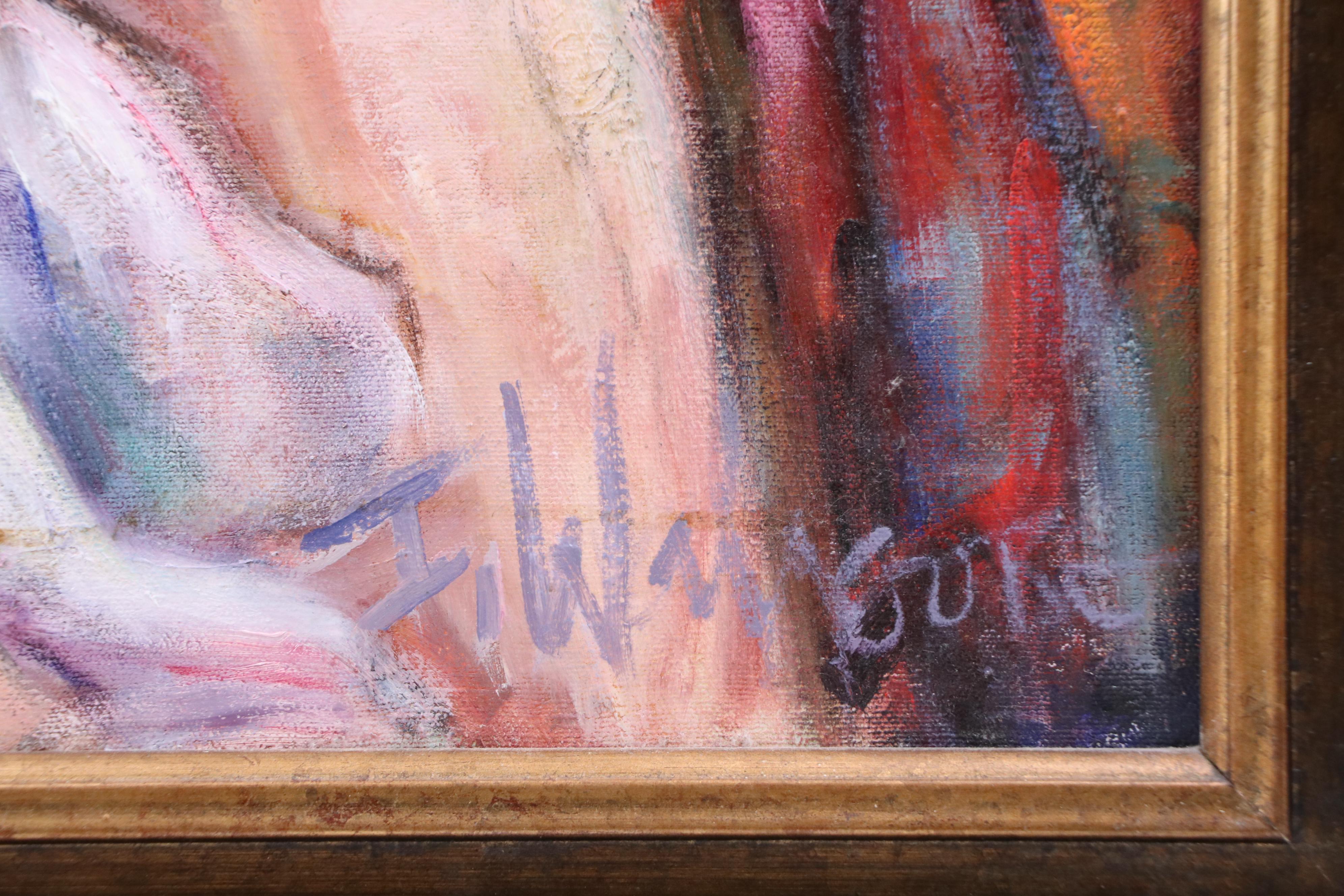 I. Waligore Figural Impasto Oil Painting "Harem Woman," 1995