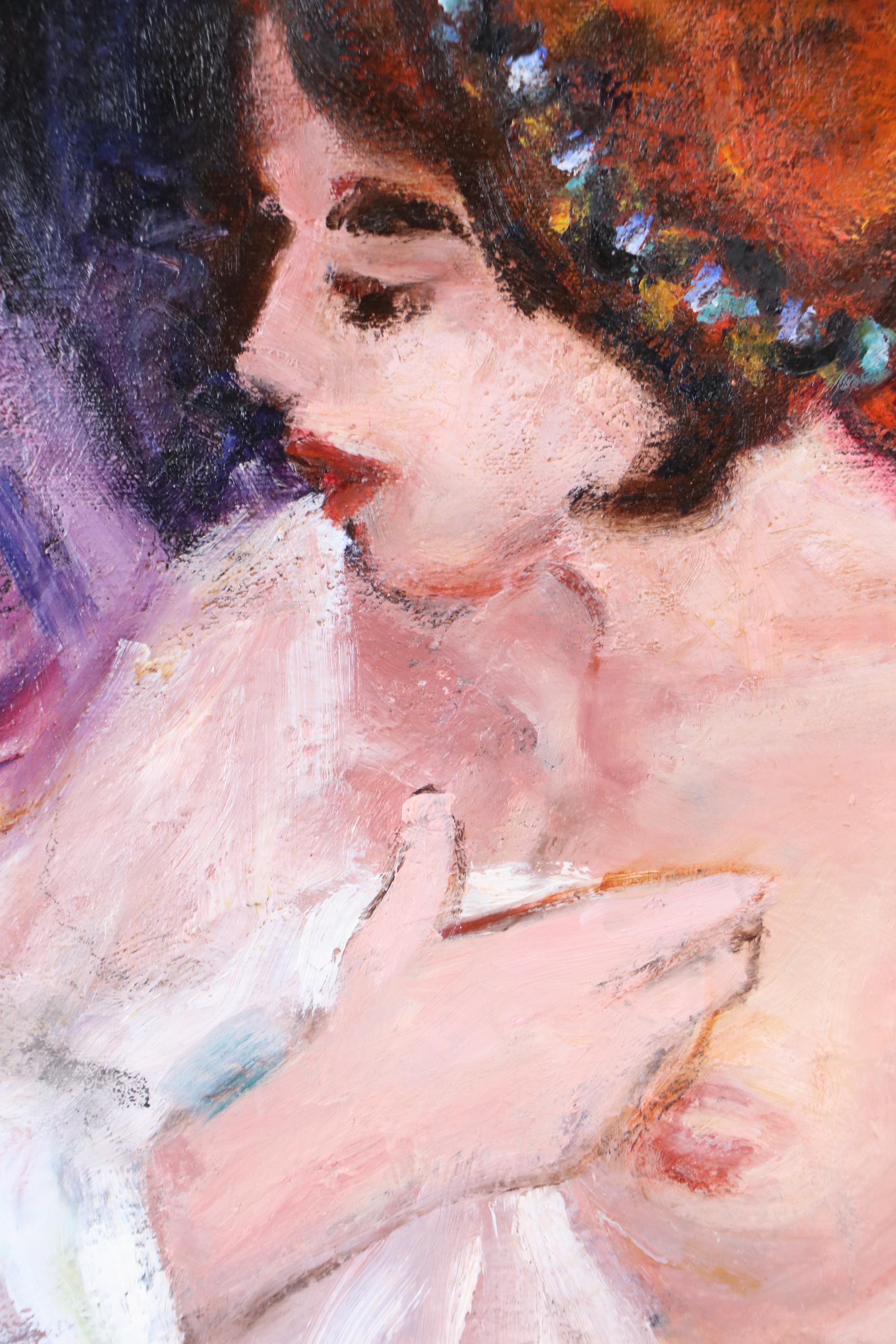 I. Waligore Figural Impasto Oil Painting "Harem Woman," 1995