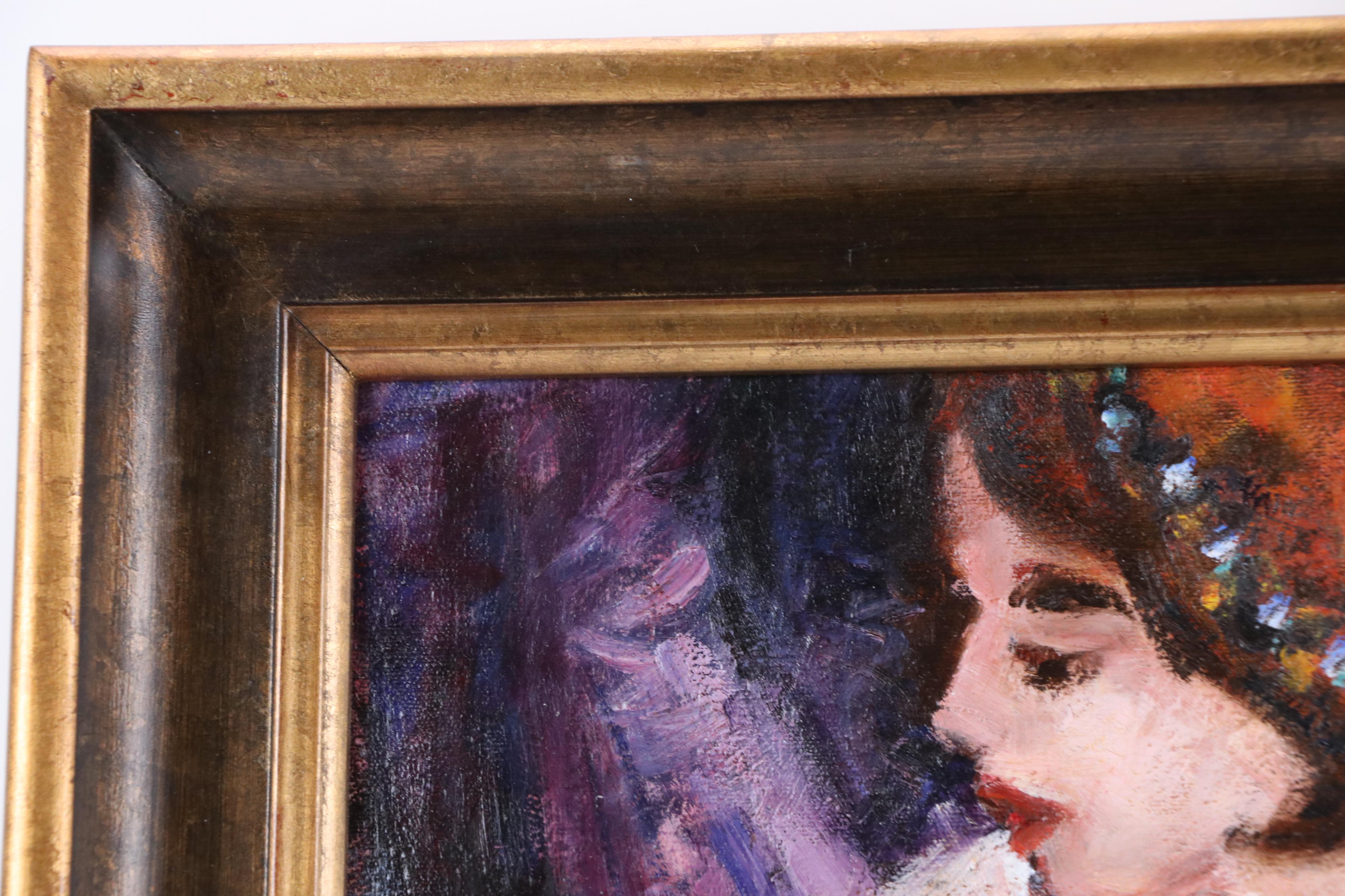 I. Waligore Figural Impasto Oil Painting "Harem Woman," 1995