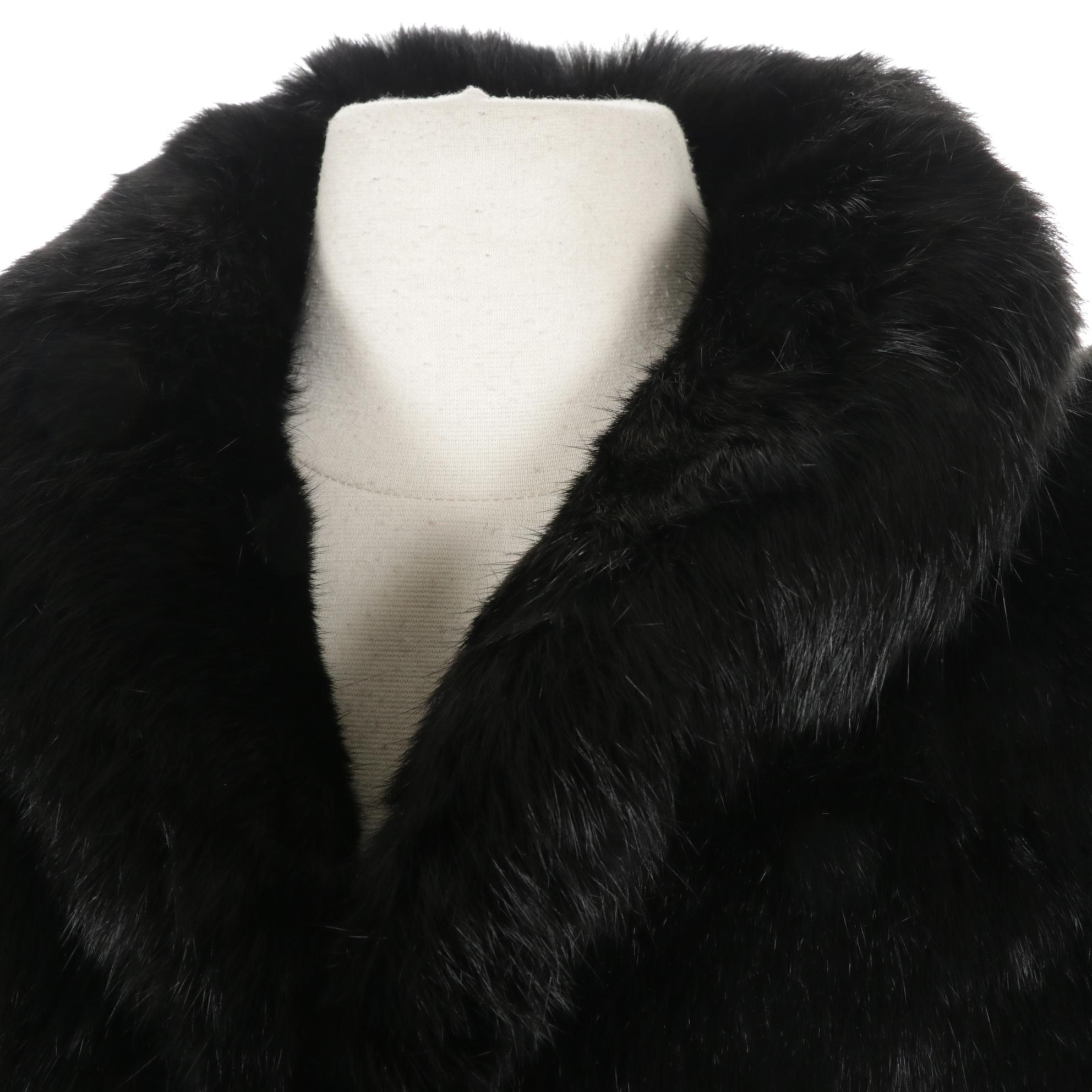 Black Dyed Rabbit Fur Jacket