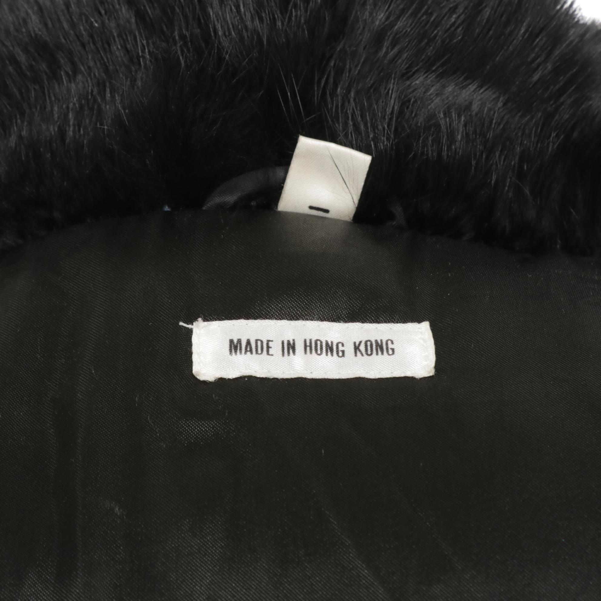 Black Dyed Rabbit Fur Jacket