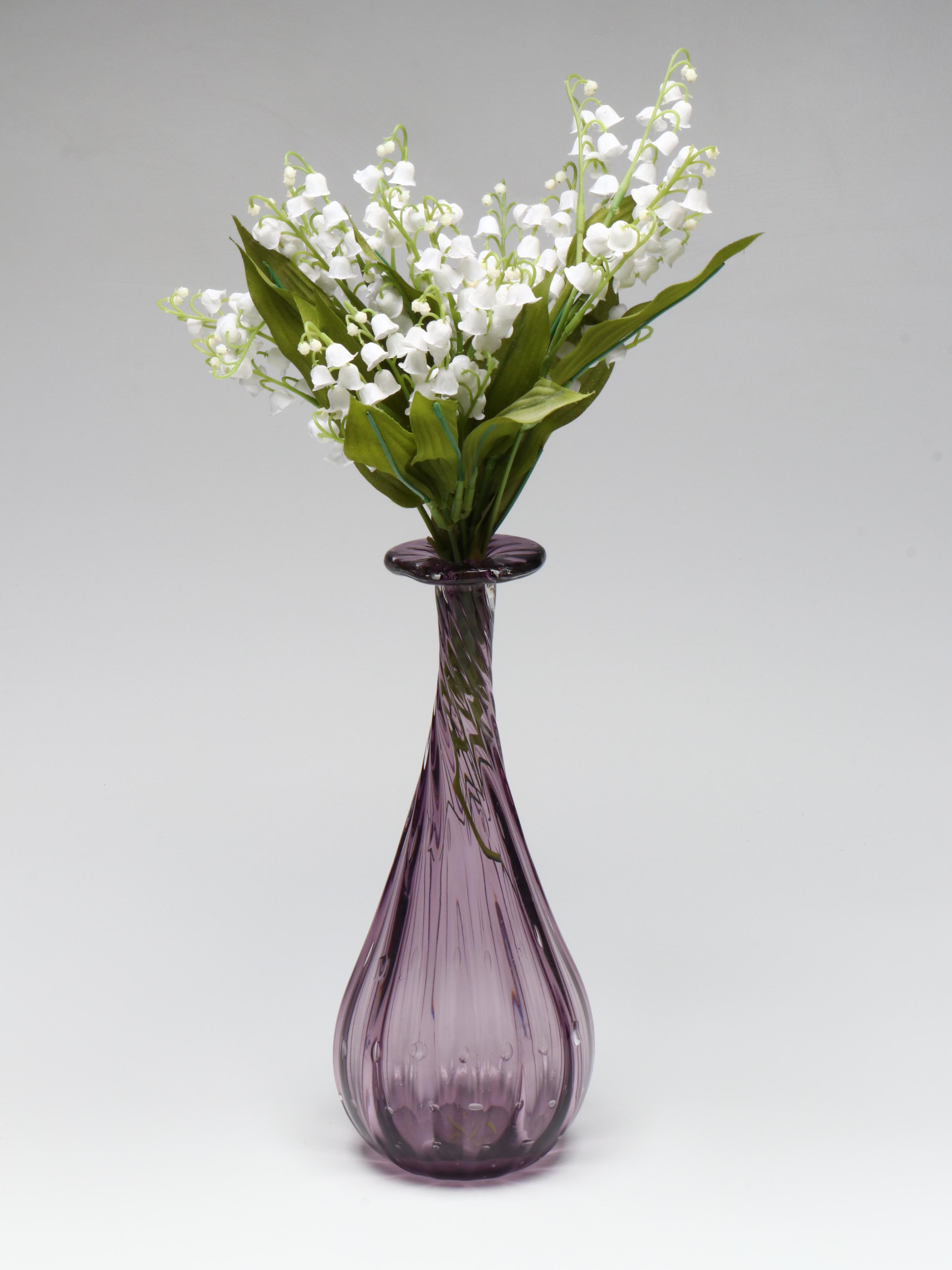 EAPG Sunned Purple Syrup Pitcher, Empoli Decanter, with Other Vases and Decor