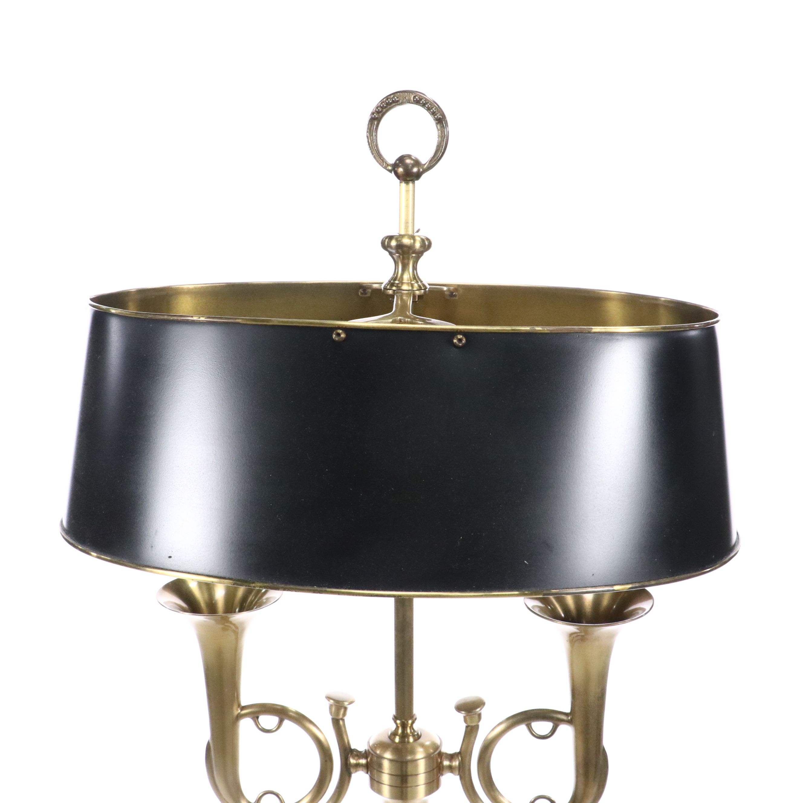 Wildwood Neoclassical Style Brass Finish Bouillotte Floor Lamp with Tole Shade