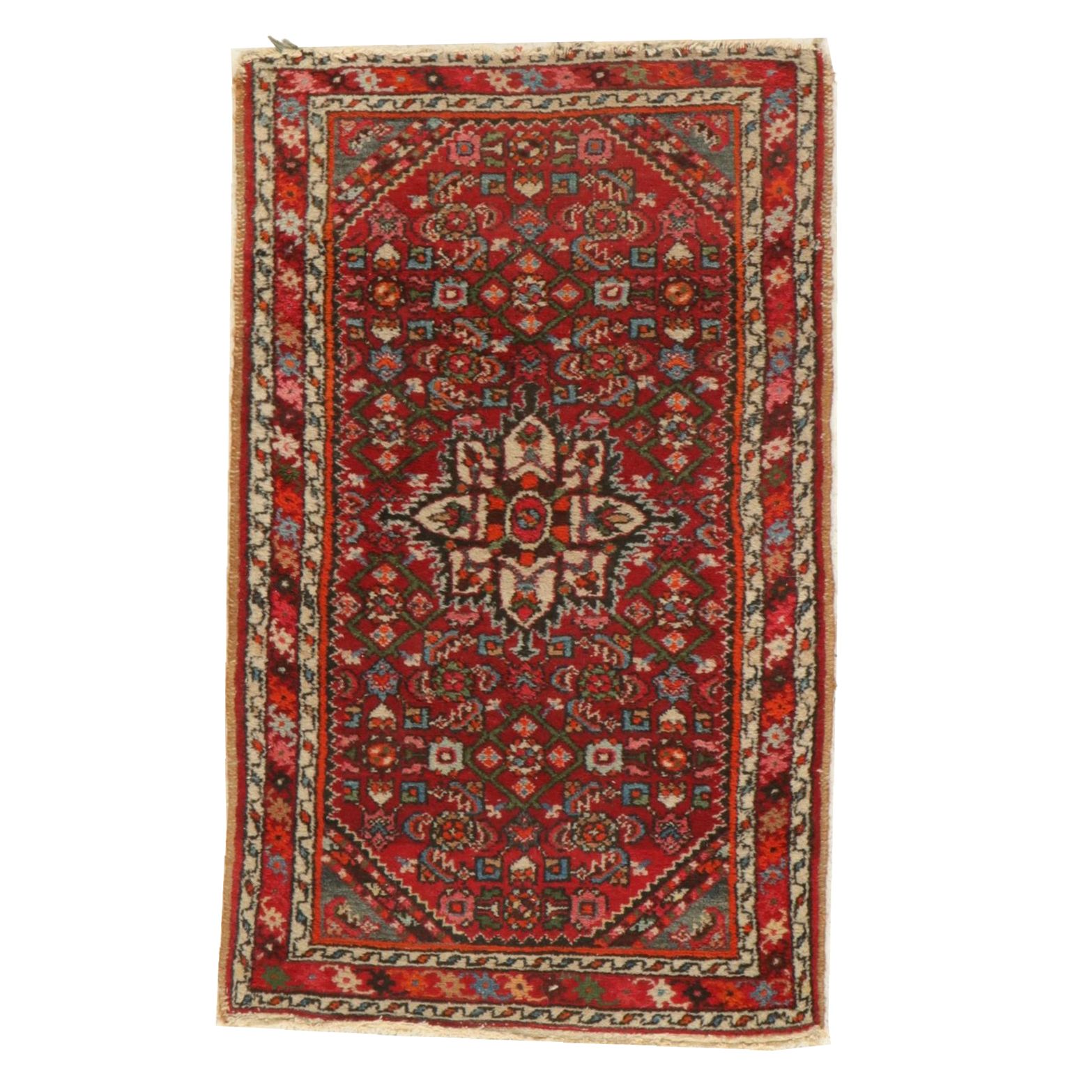 2'5 x 4' Hand-Knotted Persian Hamadan Accent Rug