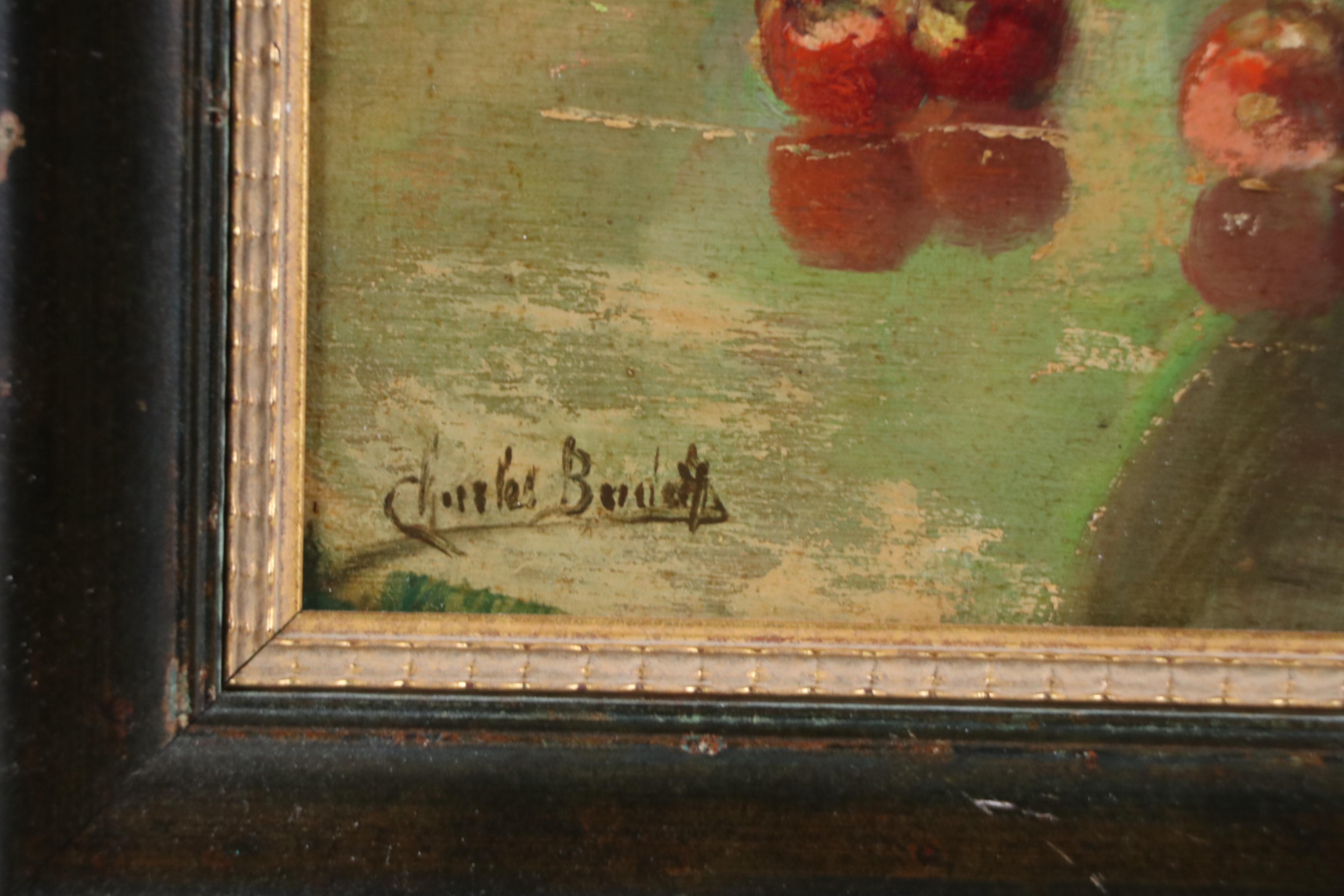 Still Life Impasto Oil Painting of Poppies and Cherries