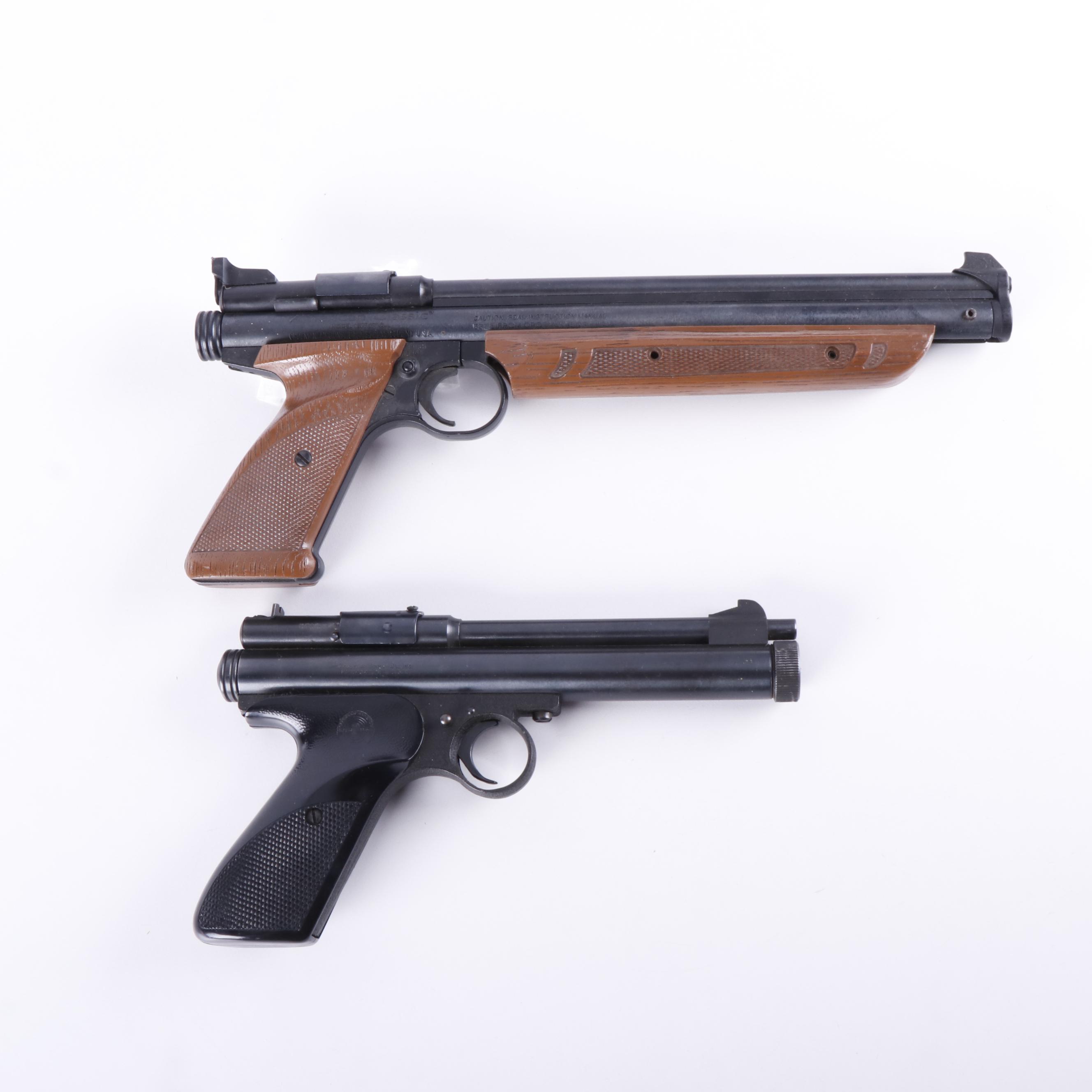 Two Crosman Air Pistols and a Vintage Daisy Defender Model 141