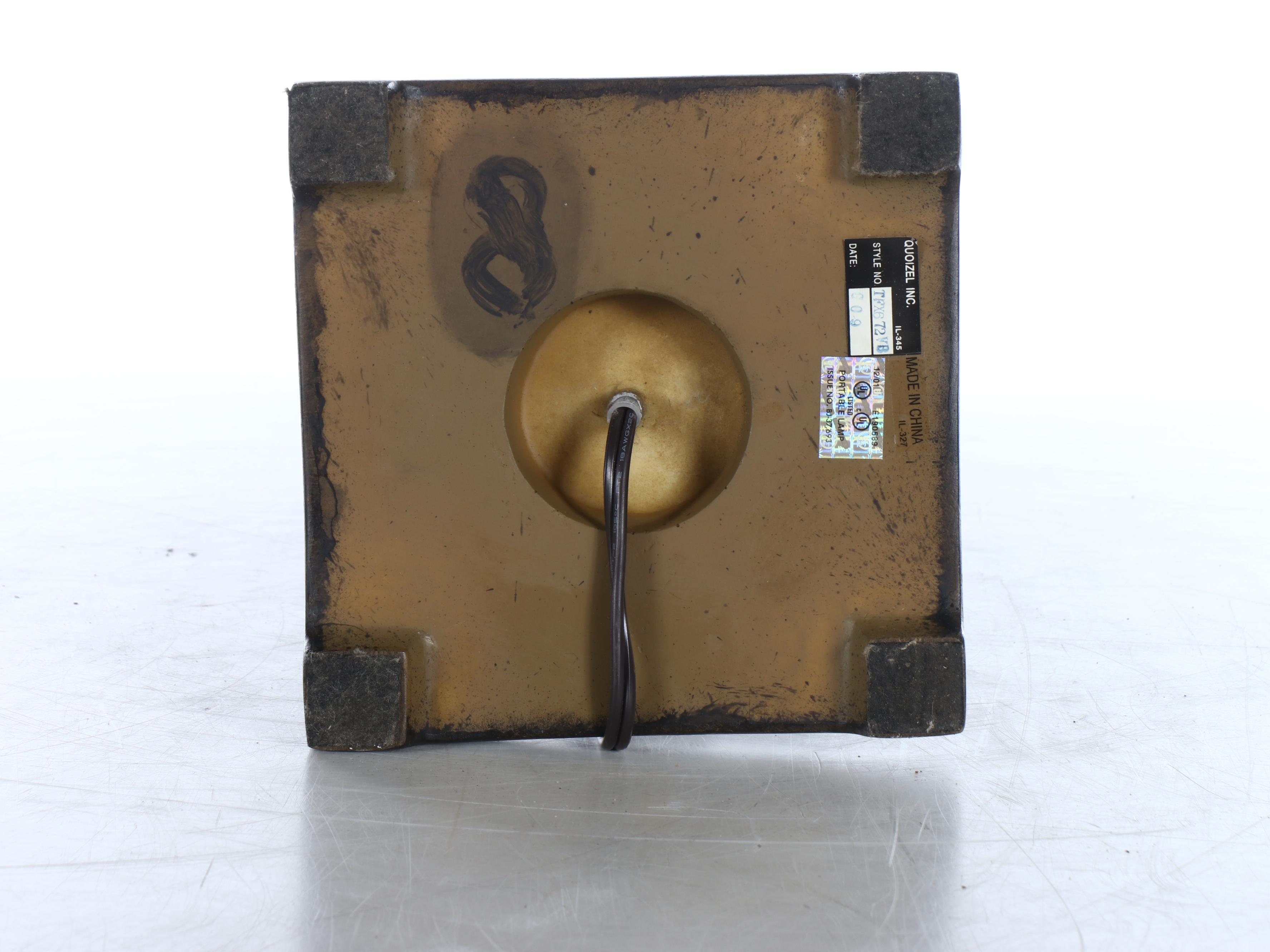 Quoizel Geometric Slag Glass Table Lamp