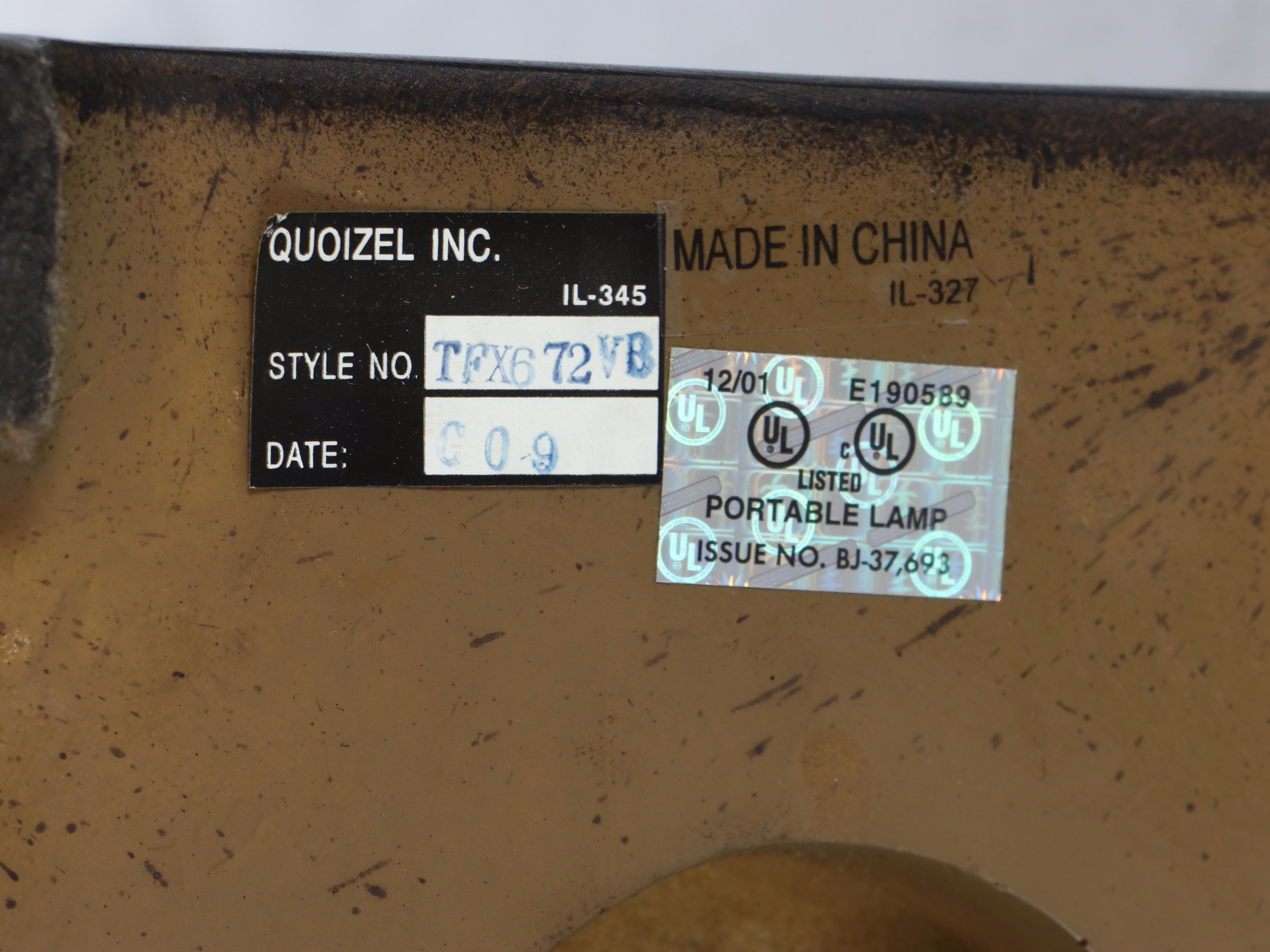 Quoizel Geometric Slag Glass Table Lamp