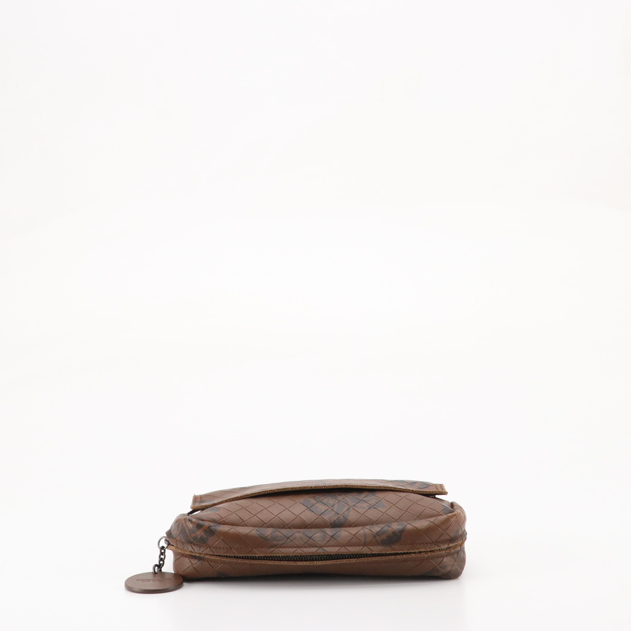 Bottega Veneta Chain Strap Mini Bag in Brown Butterfly Intreccio Mirage Leather