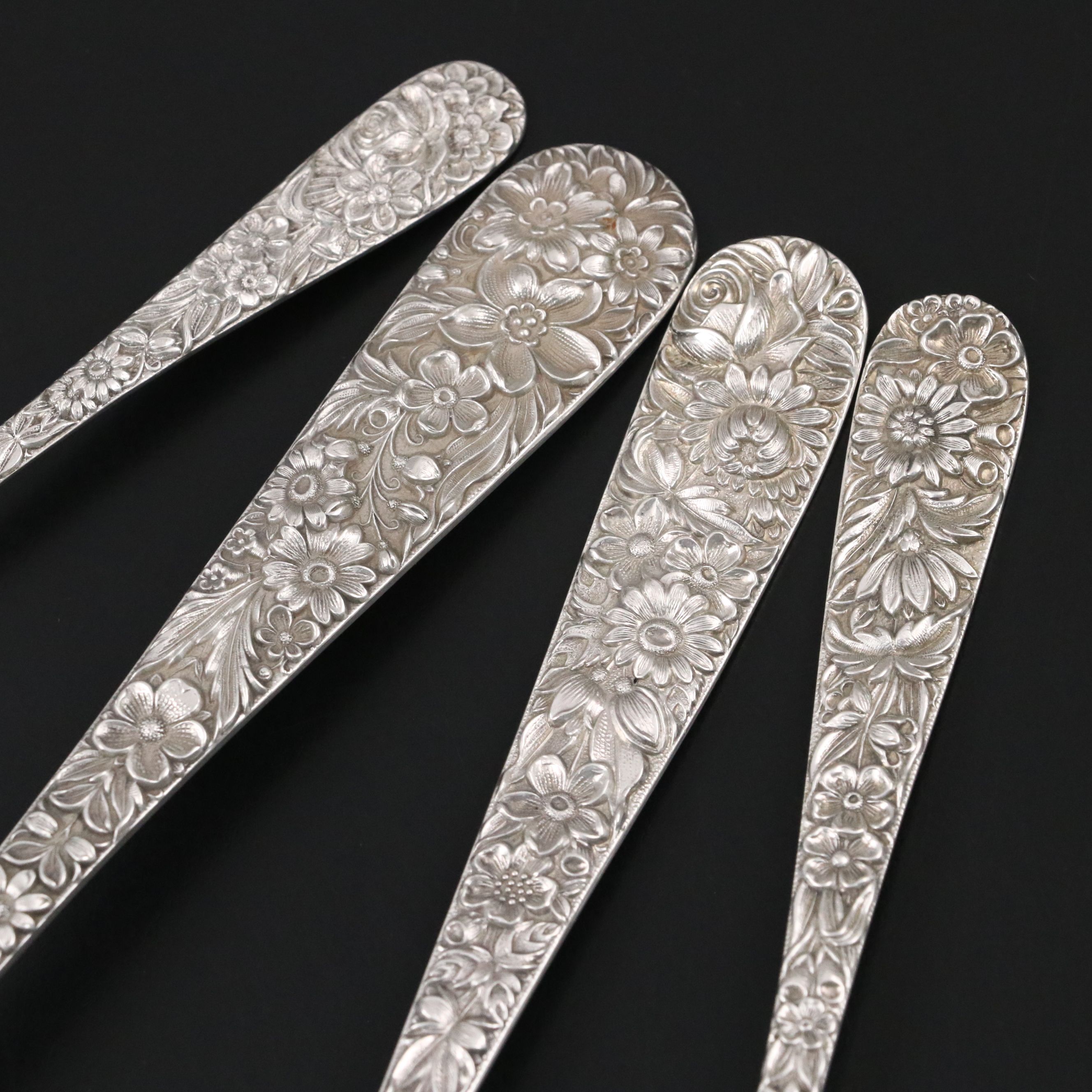 S. Kirk & Son "Repoussé" Sterling Silver Serving Utensils, Late 19th Century