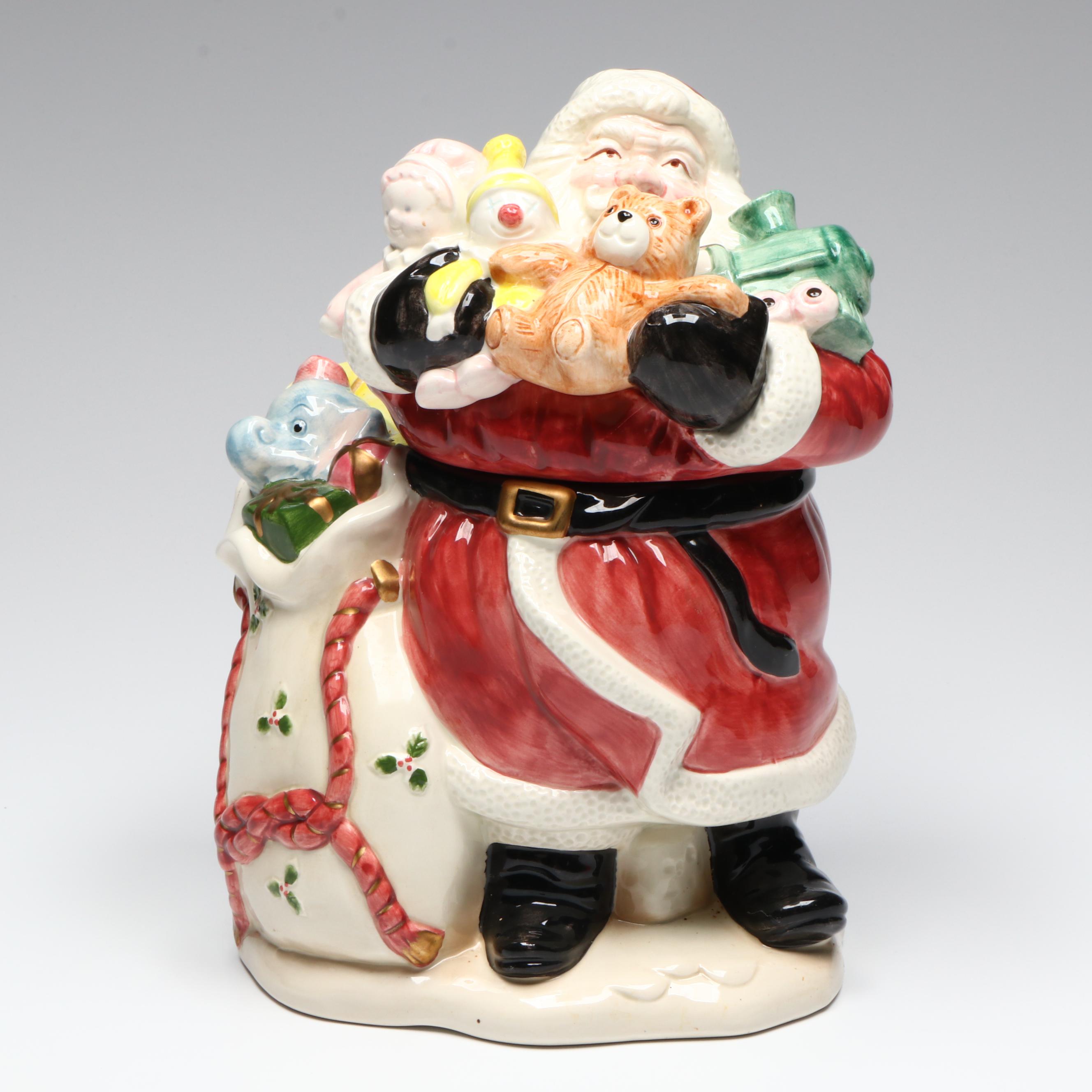 Fitz & Floyd Santa and Toy Sack Cookie Jar