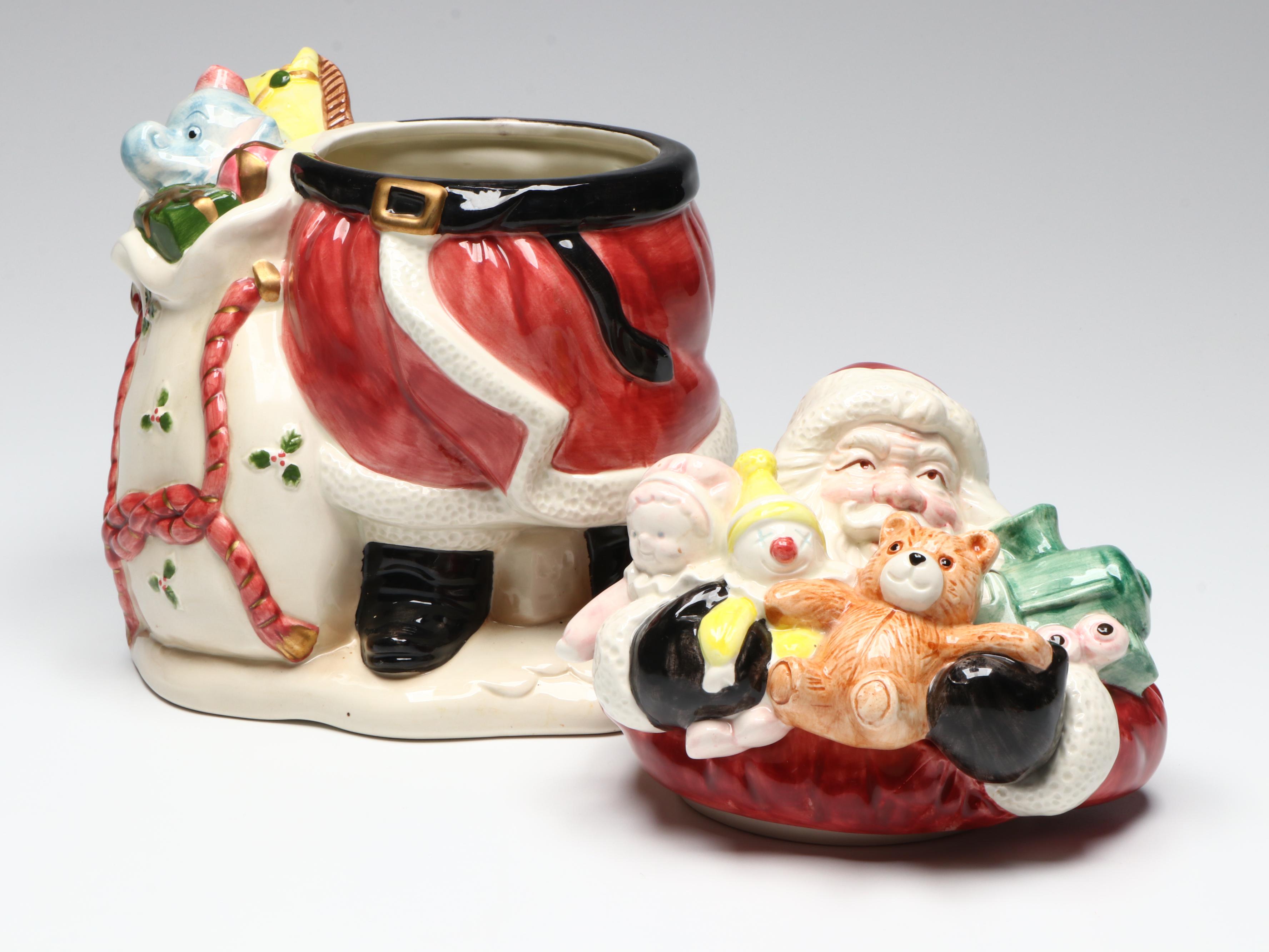 Fitz & Floyd Santa and Toy Sack Cookie Jar