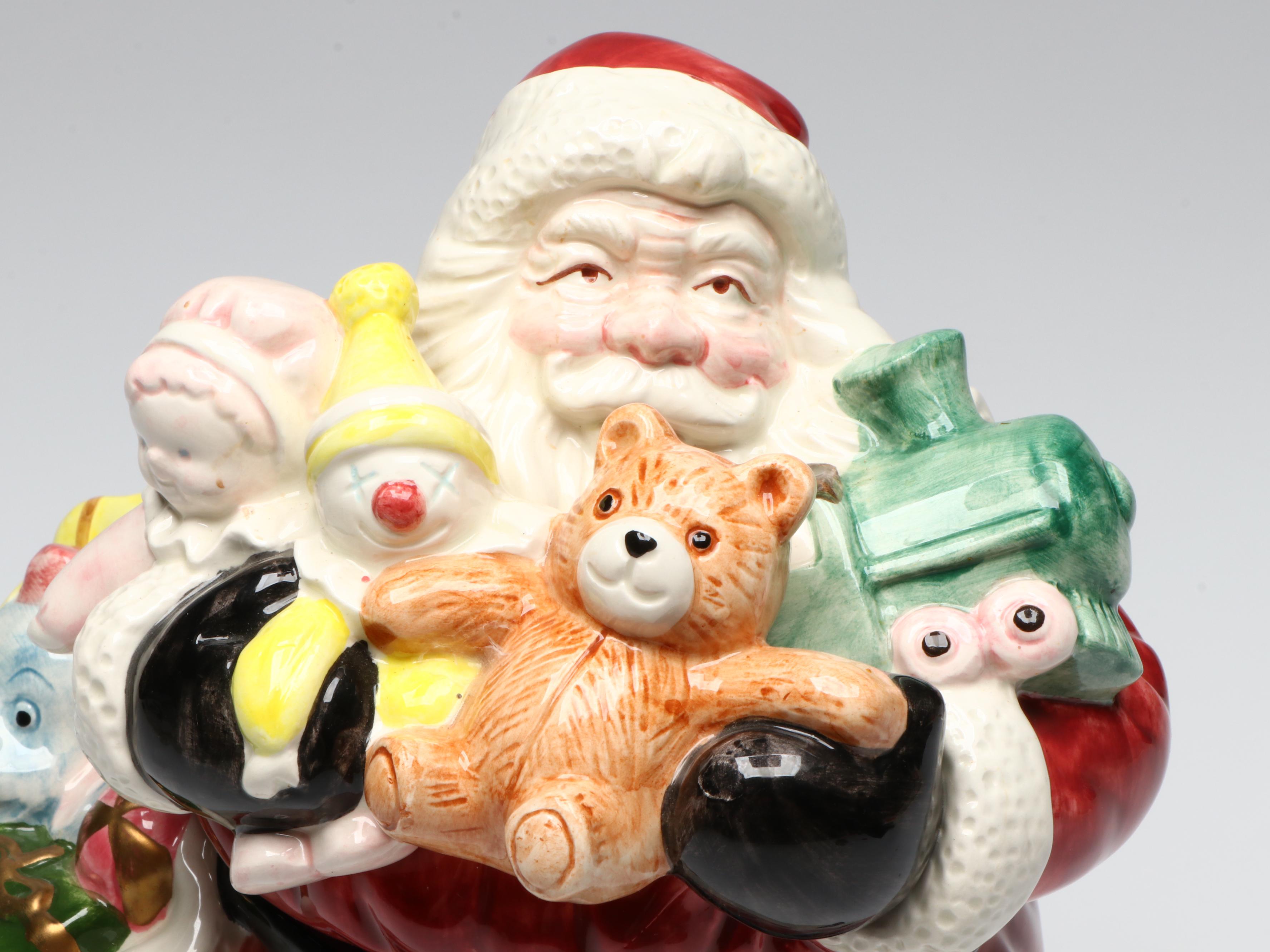 Fitz & Floyd Santa and Toy Sack Cookie Jar