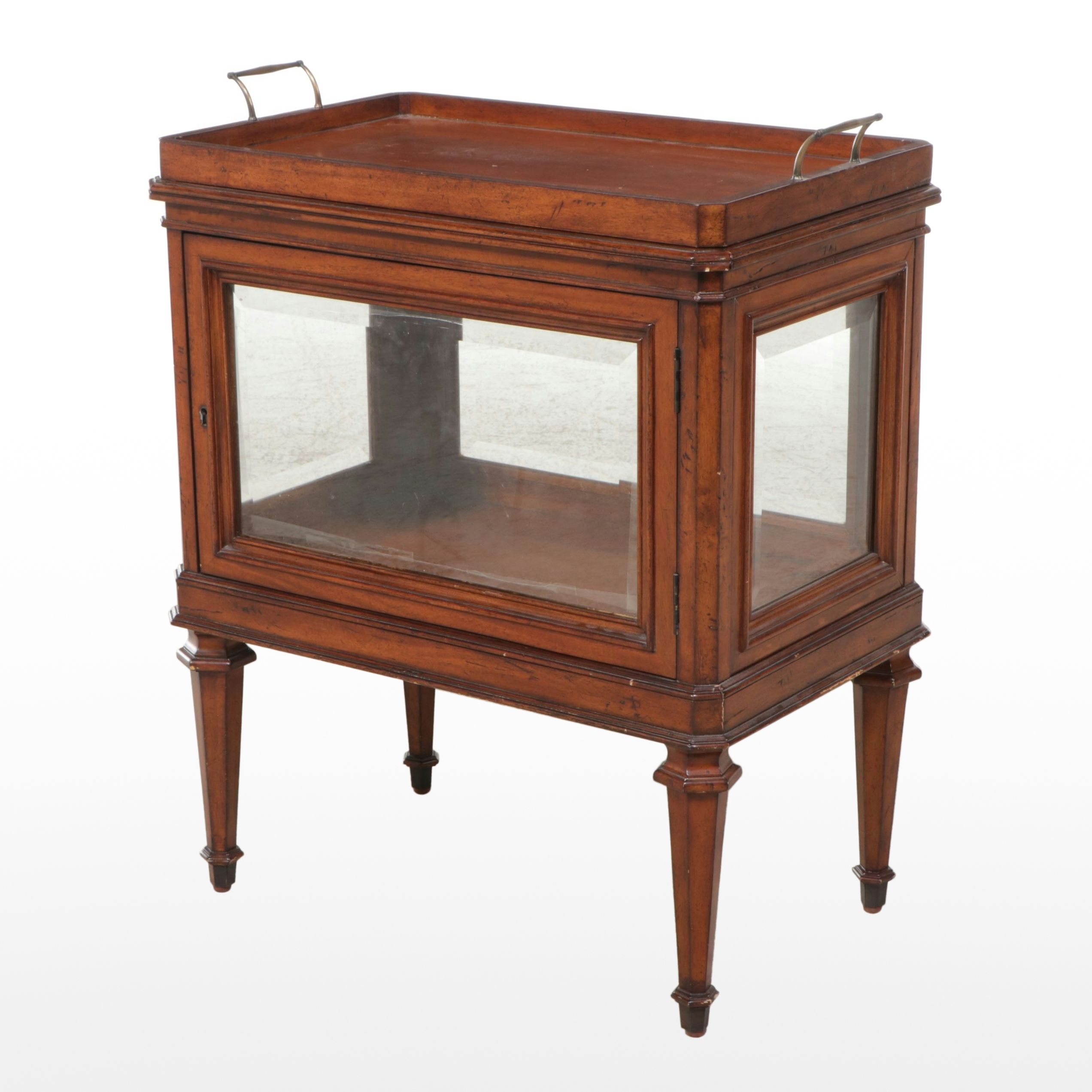 Louis XV Style Mahogany Vitrine with Tray Top