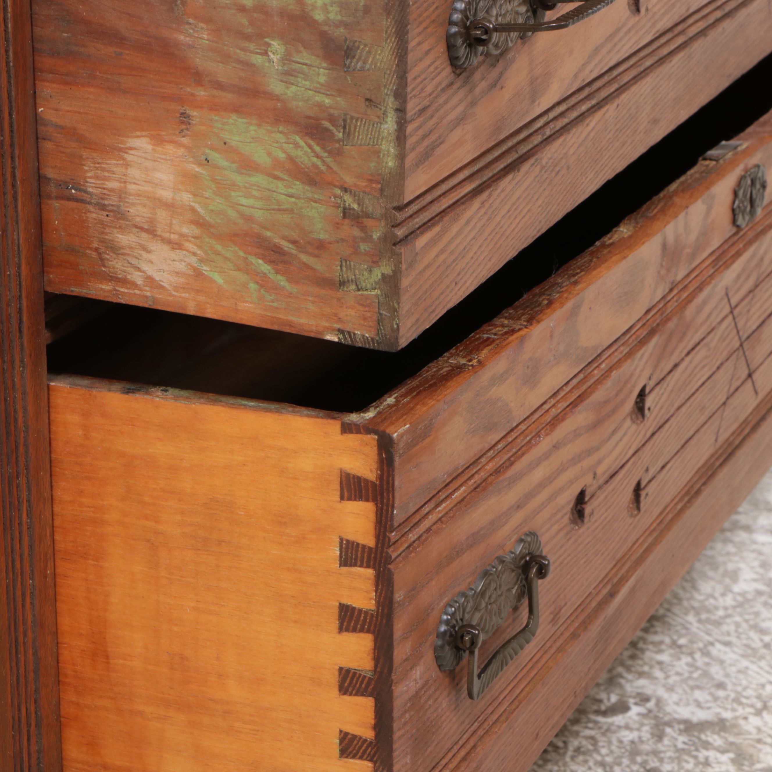 Eastlake Oak Three-Drawer Chest, Late 19th/Early 20th Century