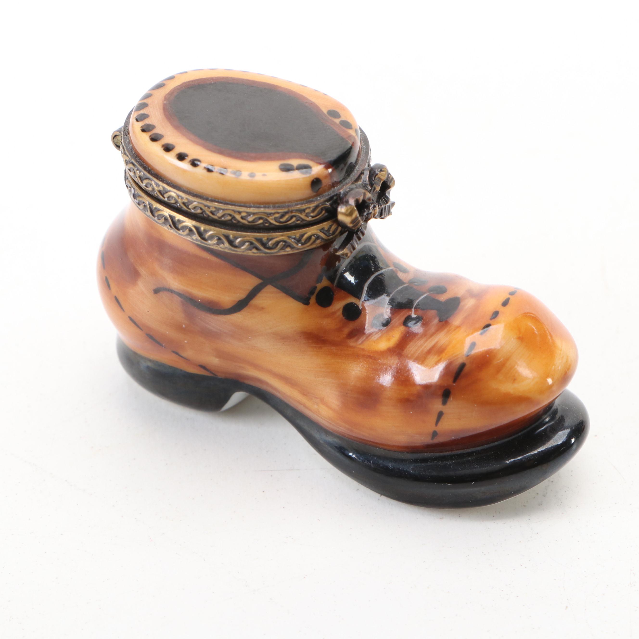 Parry Vieille Porcelain Boot Limoges Box and Other Porcelain Boxes