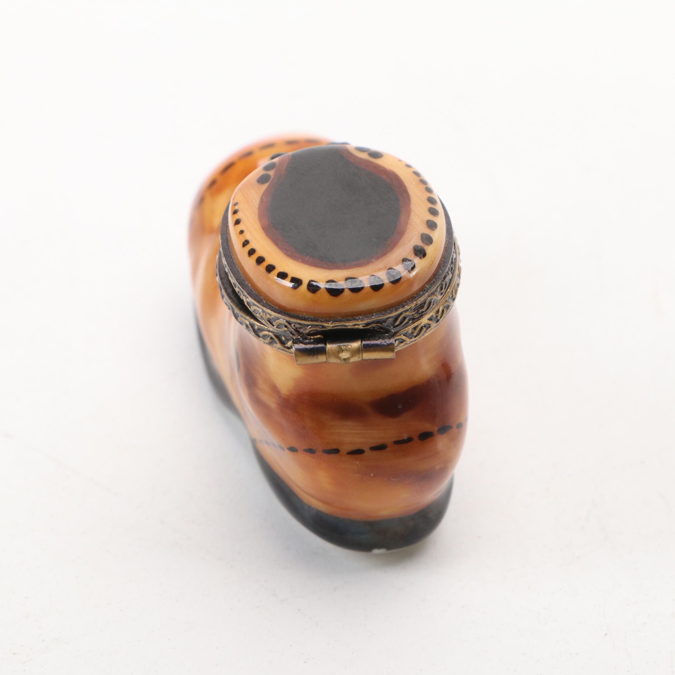 Parry Vieille Porcelain Boot Limoges Box and Other Porcelain Boxes