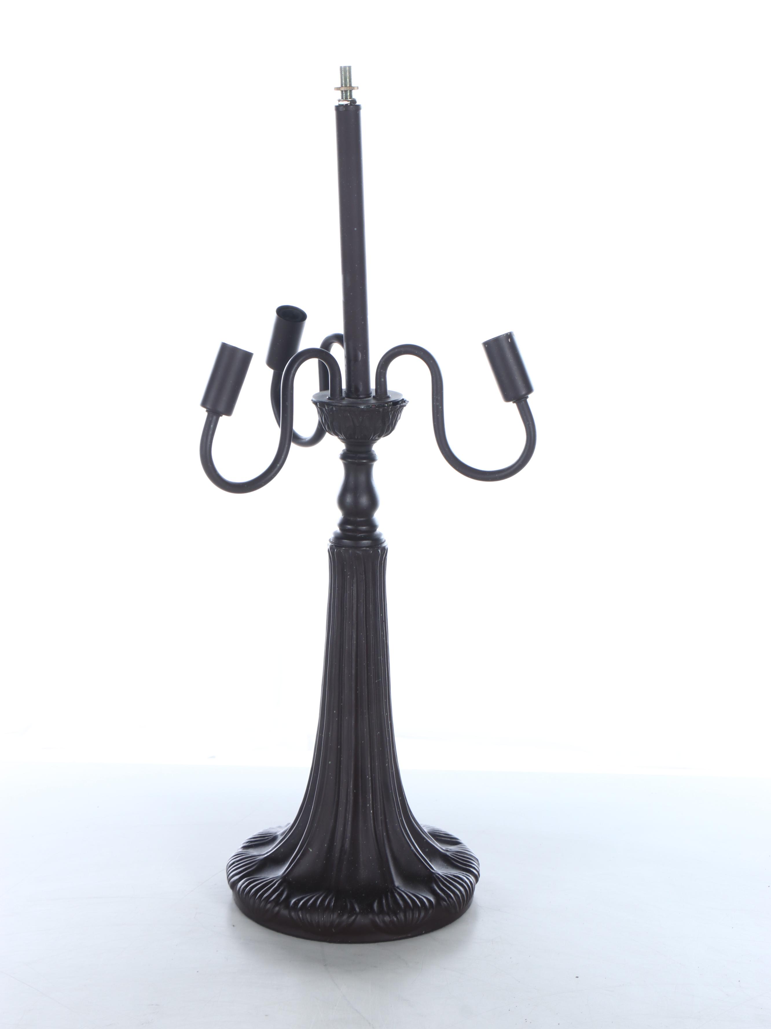 Slag Glass Fluted Table Lamp