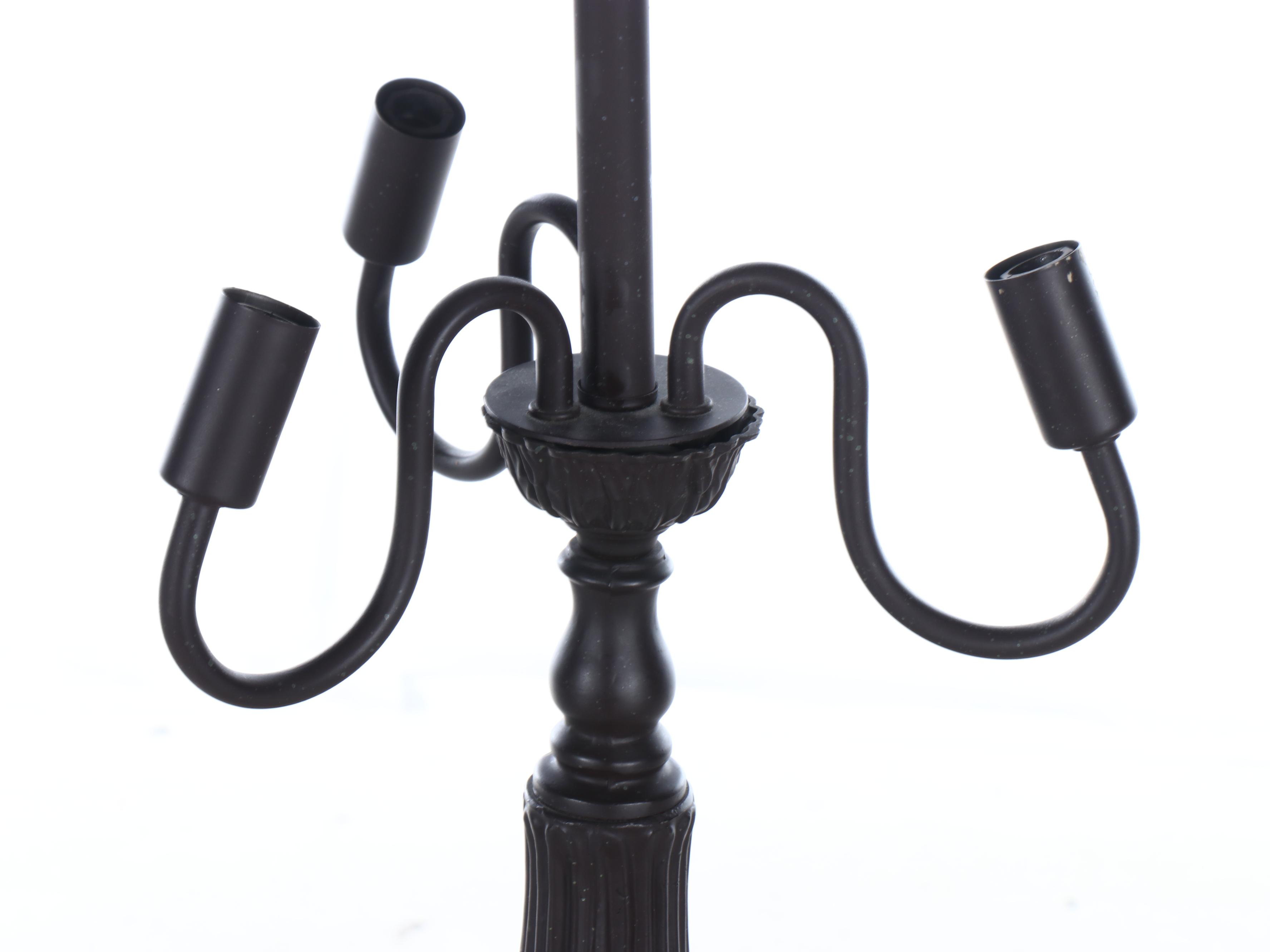 Slag Glass Fluted Table Lamp