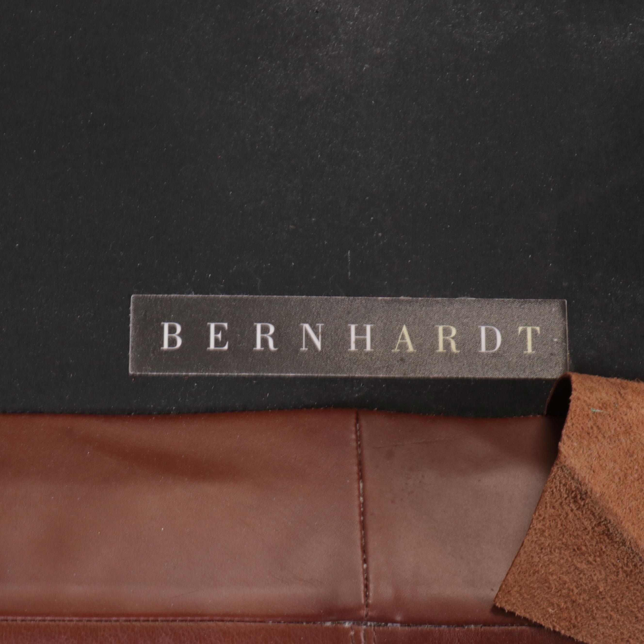 Bernhardt Contemporary Leather Upholstered L-Shaped Sectional Sofa