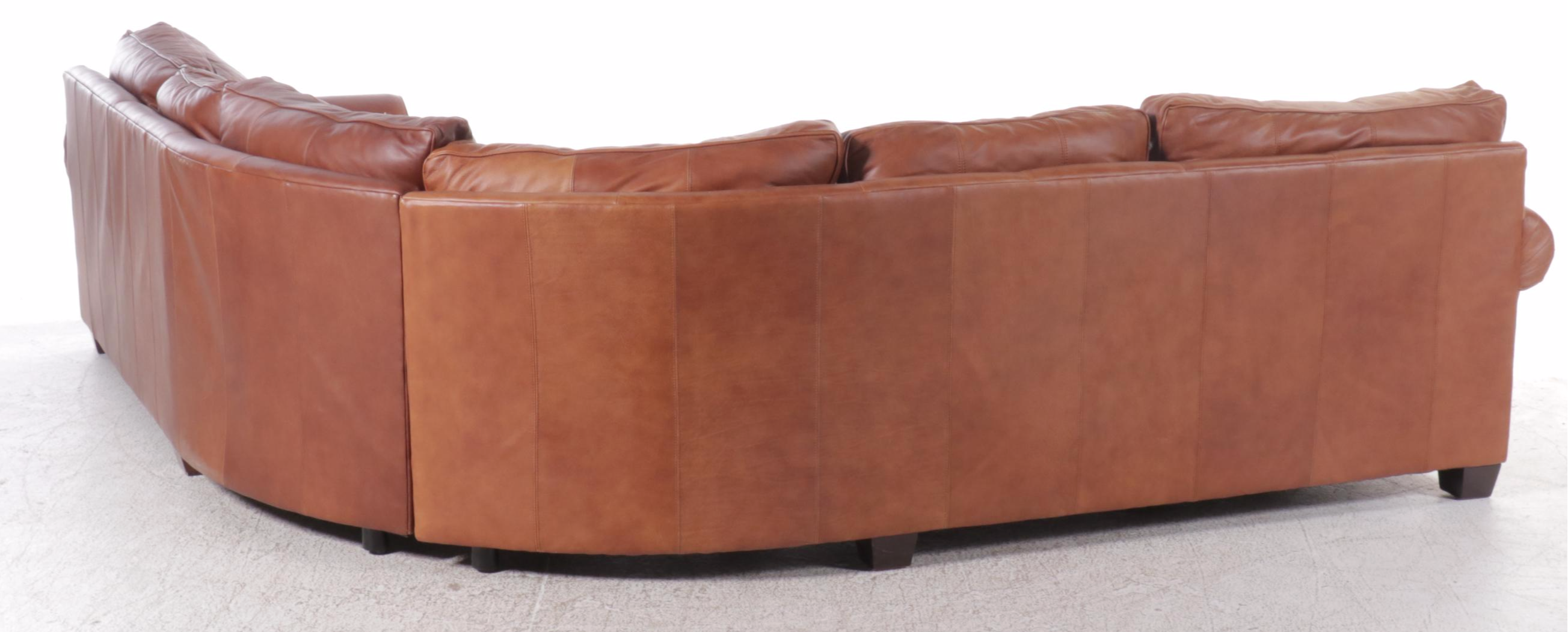 Bernhardt Contemporary Leather Upholstered L-Shaped Sectional Sofa