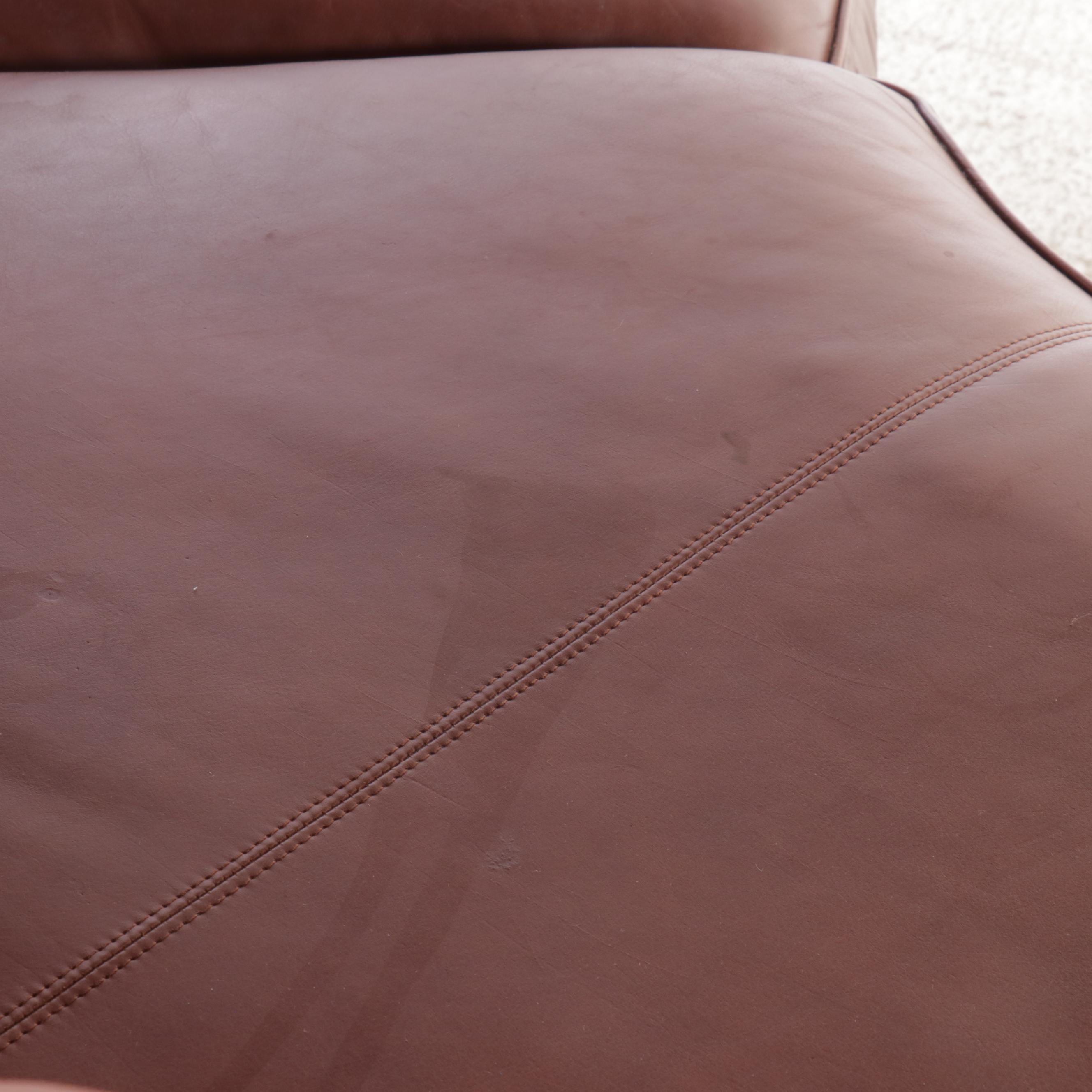 Bernhardt Contemporary Leather Upholstered L-Shaped Sectional Sofa