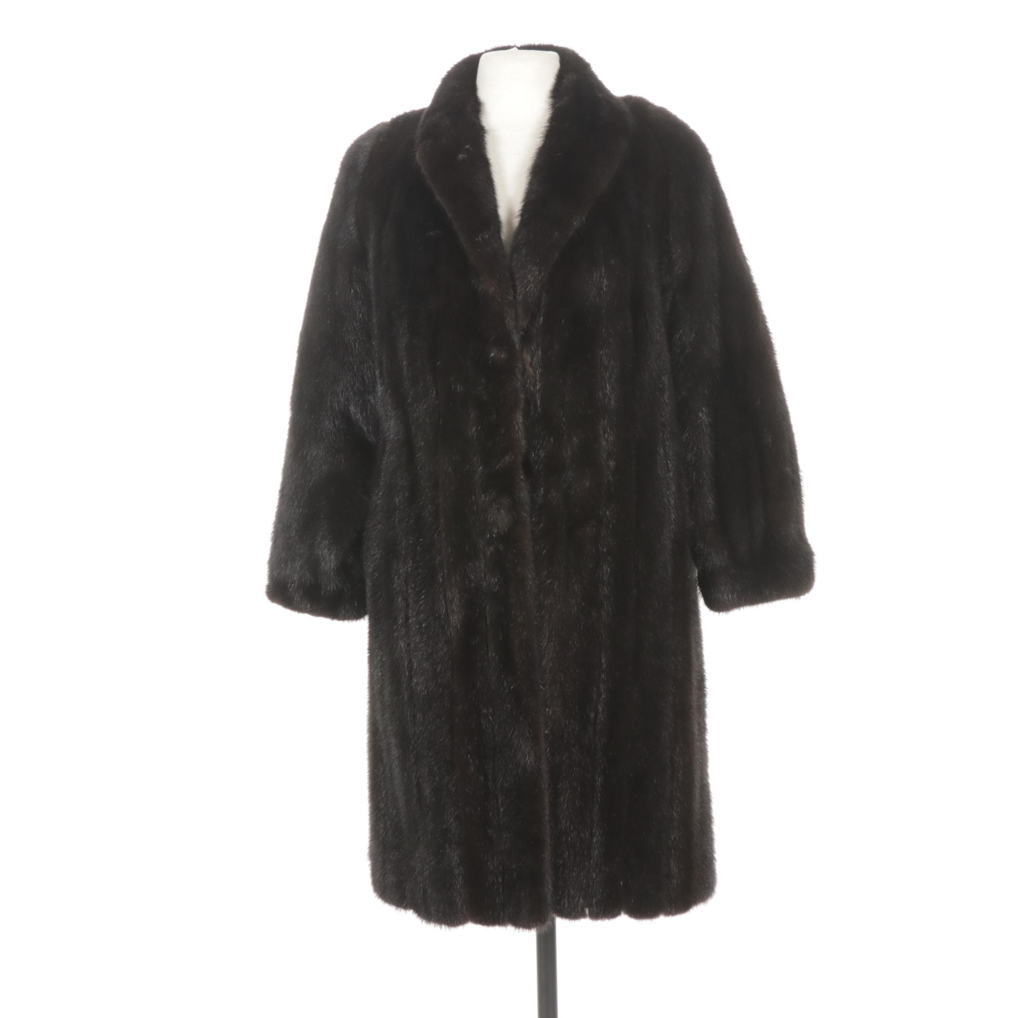 Black Mink Fur Coat by Dillard's