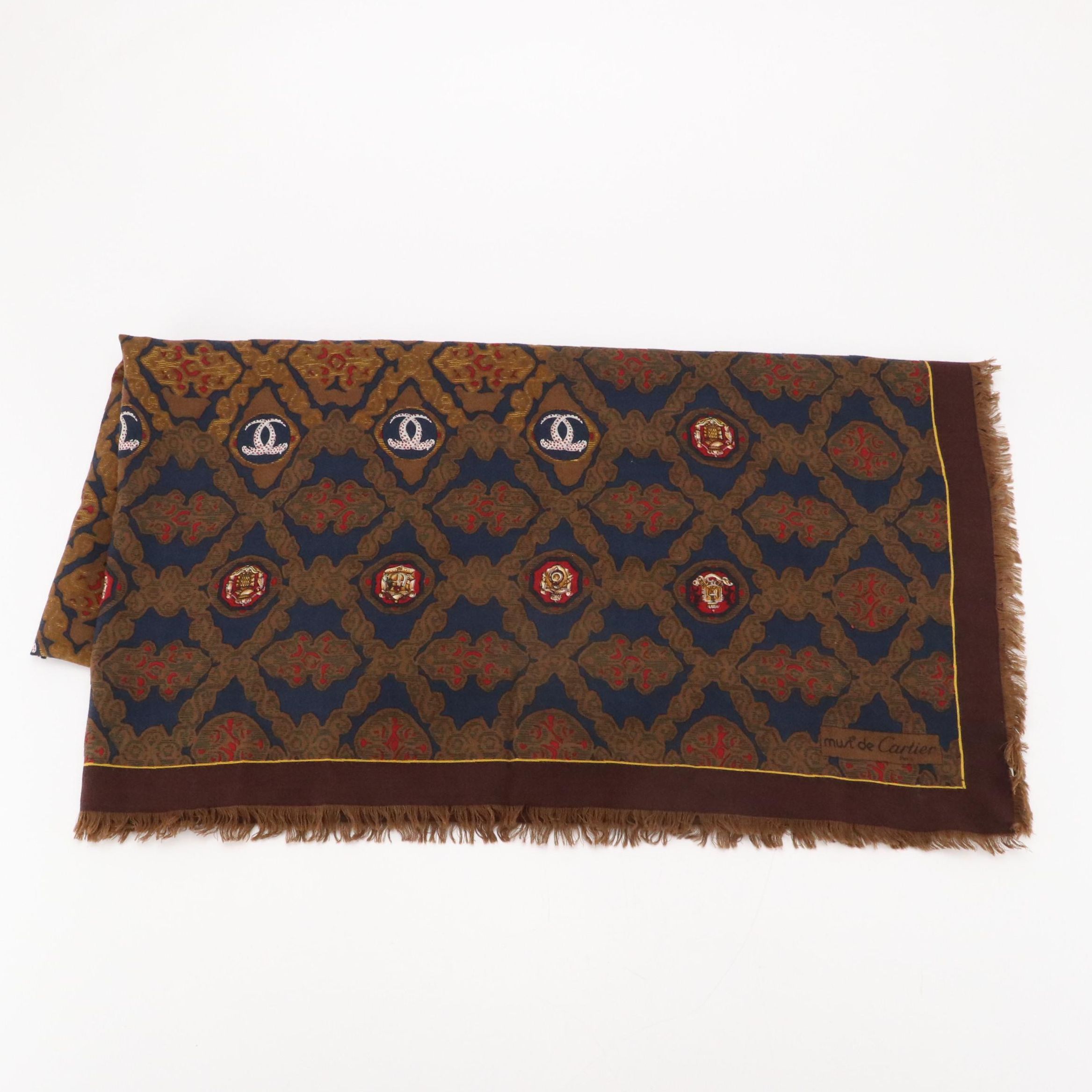 Must de Cartier Fringed Cashmere/Silk Blend Shawl Scarf