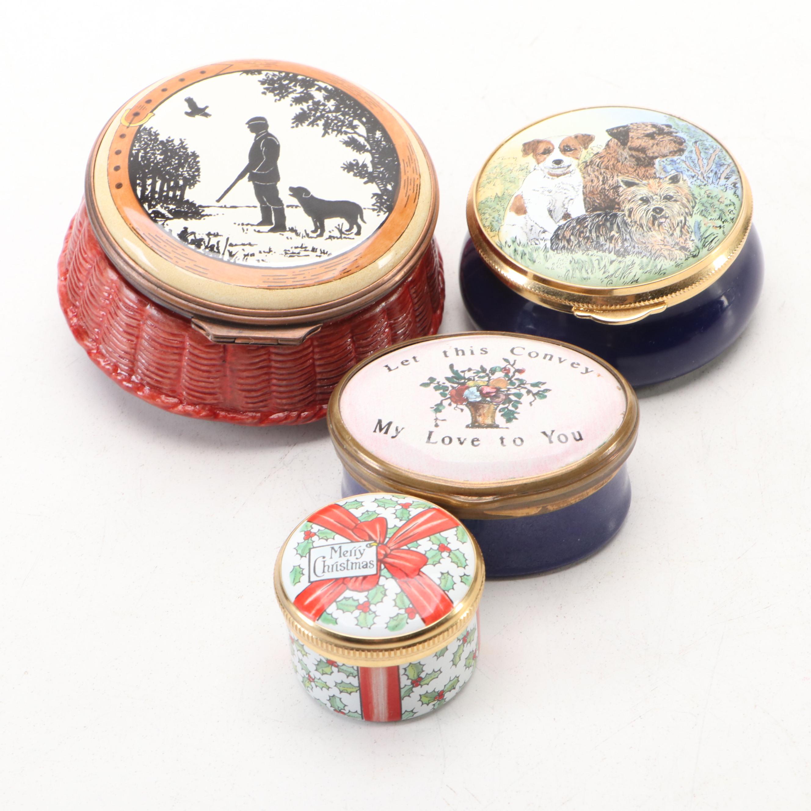 Bilston & Battersea for Cartier Enameled Box and Other English Enameled Boxes