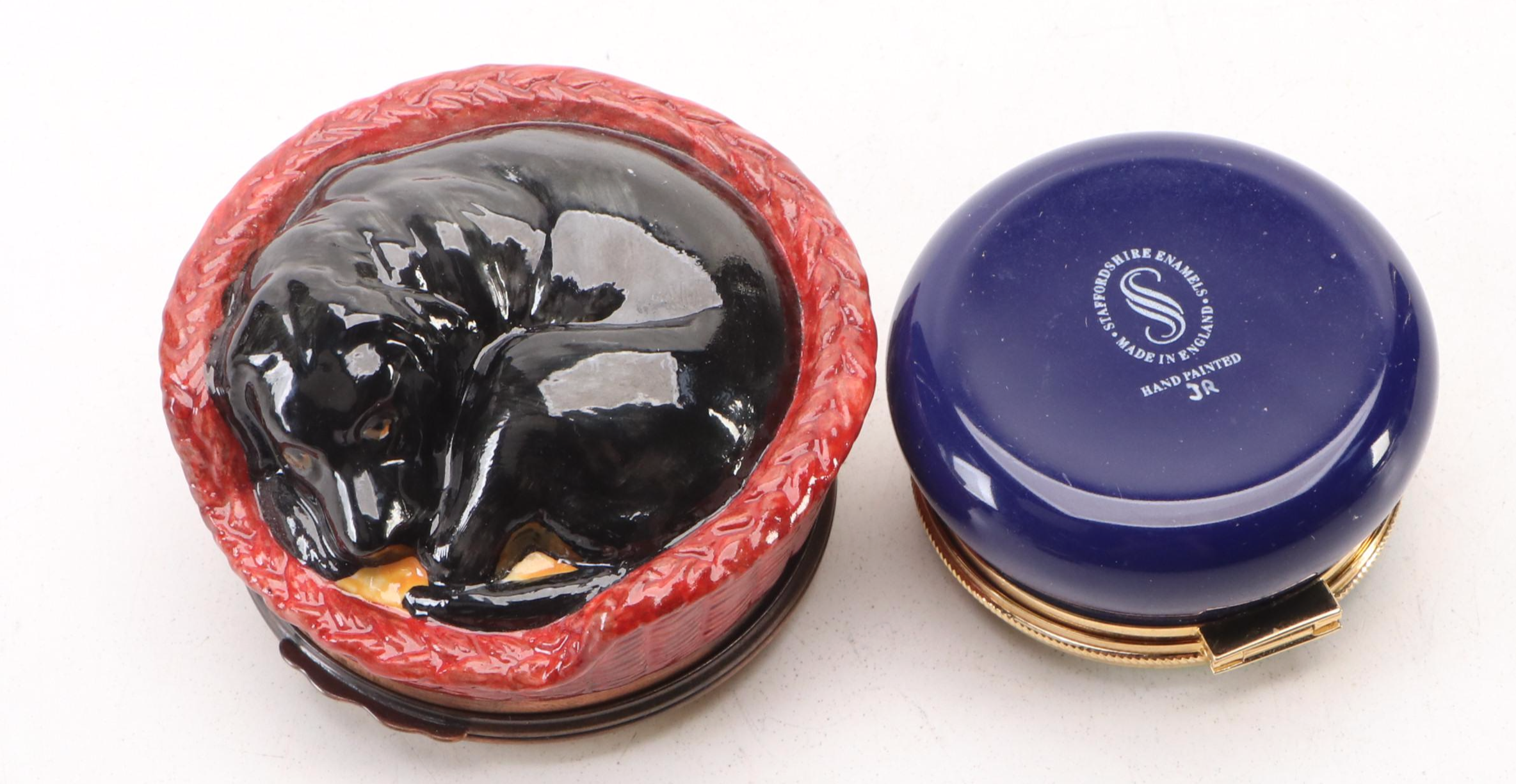 Bilston & Battersea for Cartier Enameled Box and Other English Enameled Boxes