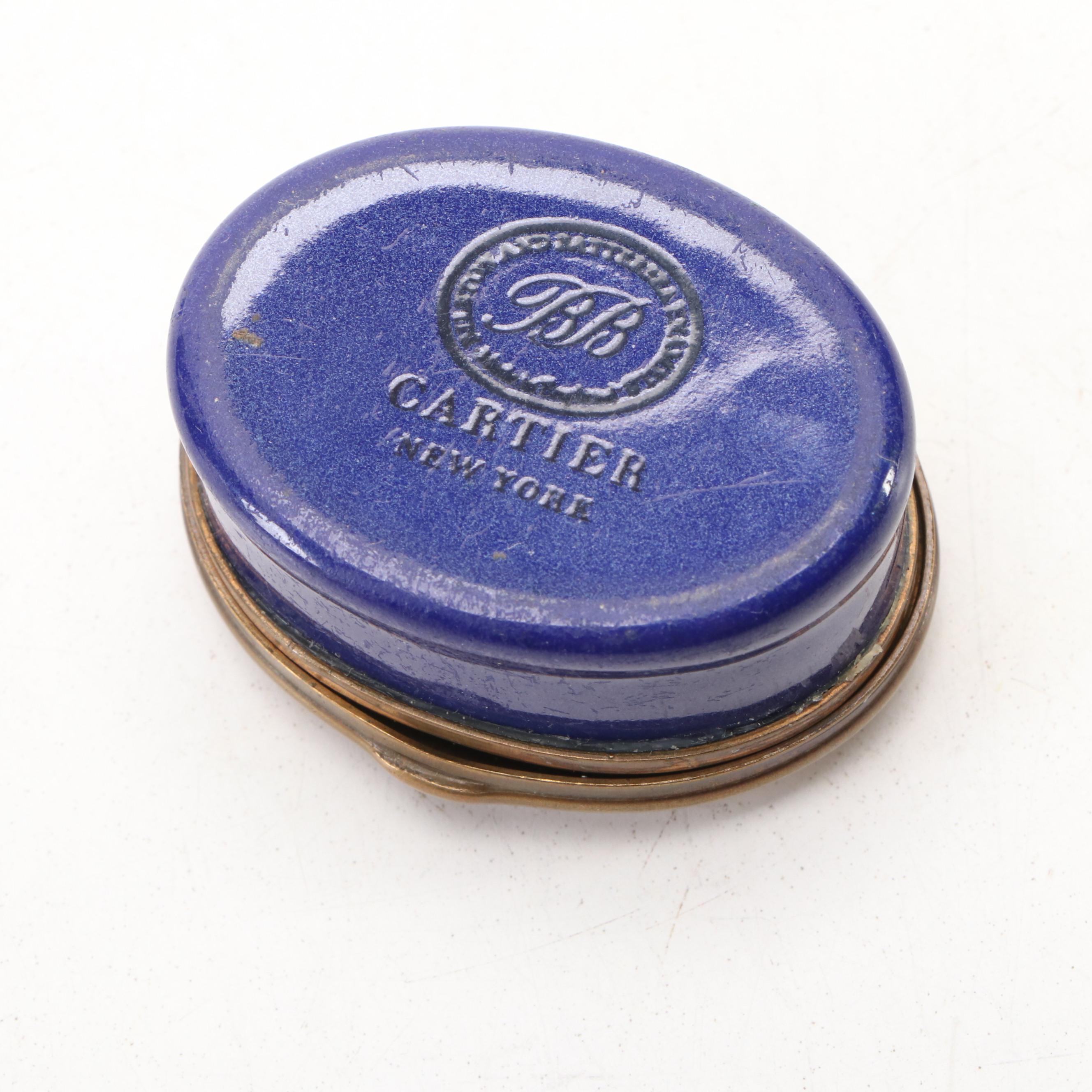 Bilston & Battersea for Cartier Enameled Box and Other English Enameled Boxes