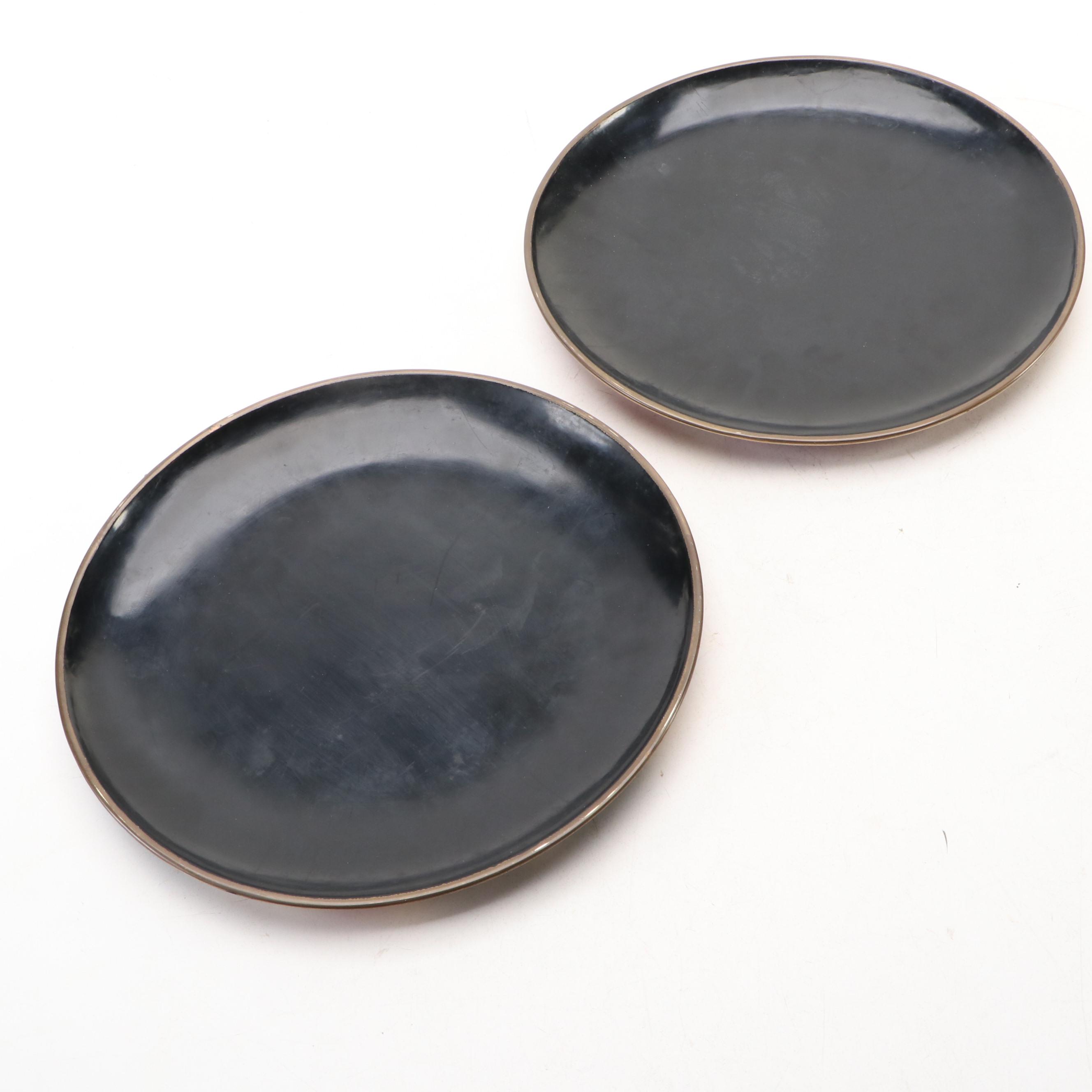 Chinese Handmade Wood Nuo Mask and Beijing Opera Scene Lacquerware Plates