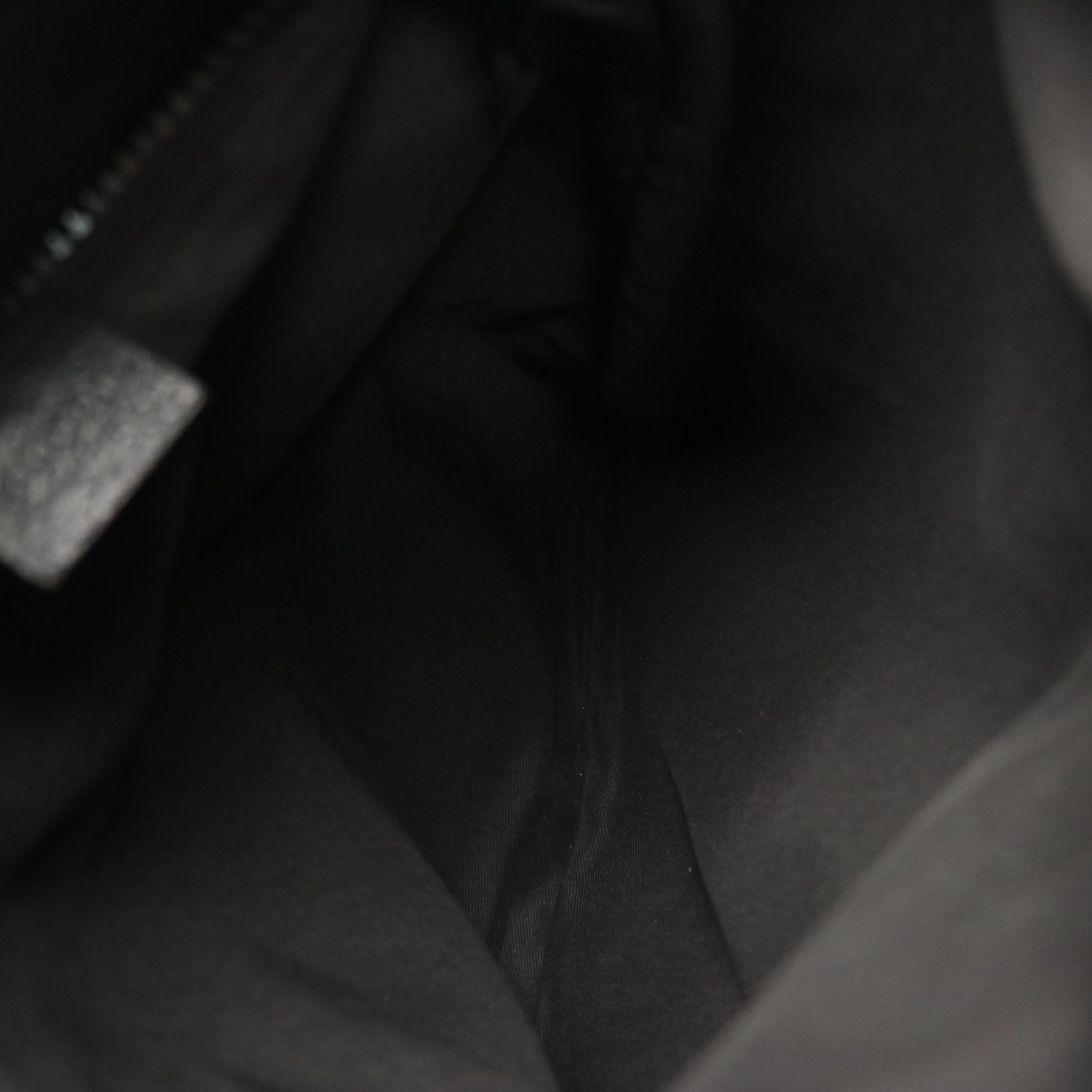 Gucci Black GG Nylon Jacquard and Calfskin Grain Leather Crossbody Bag