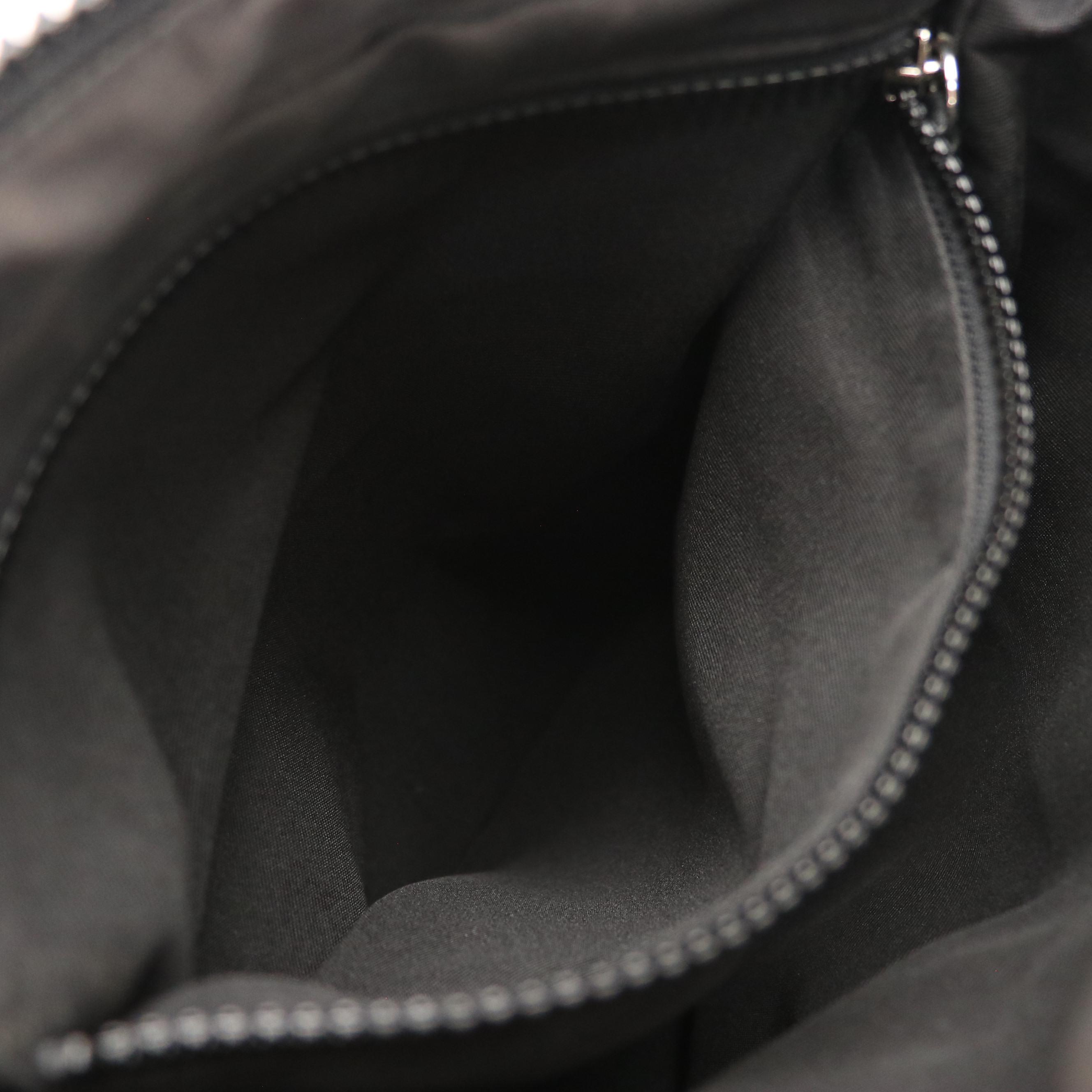 Gucci Black GG Nylon Jacquard and Calfskin Grain Leather Crossbody Bag