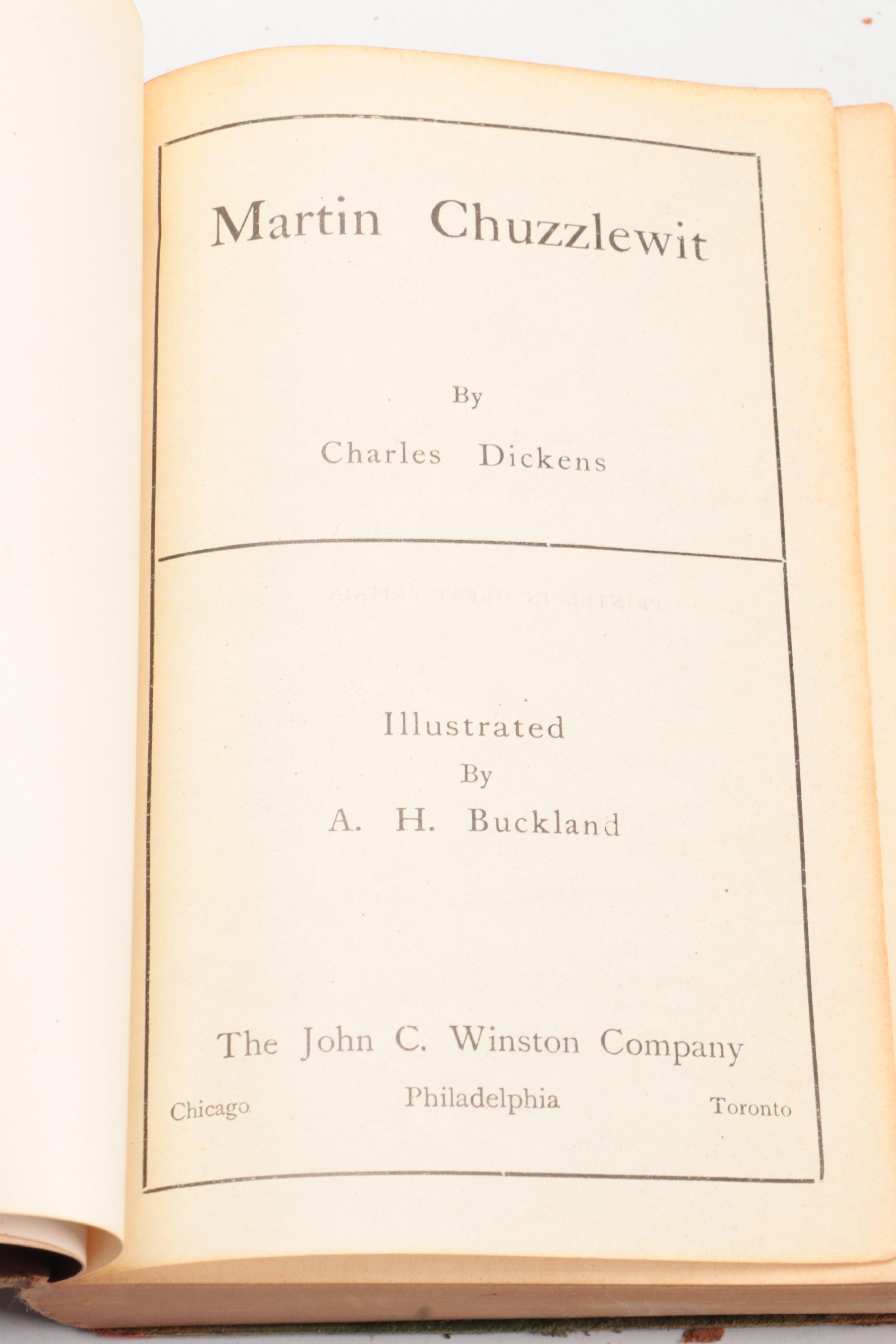 Leather Bound "The Works of Charles Dickens" Partial Set, Early 20th Century