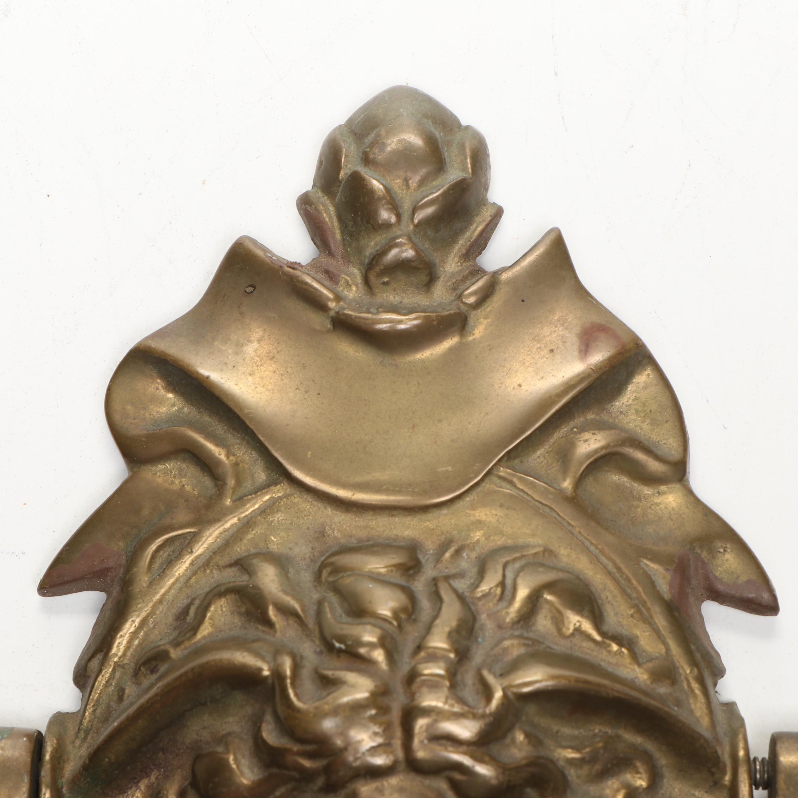 Neo-Grec Style Medusa Figural Cast Brass Door Knocker