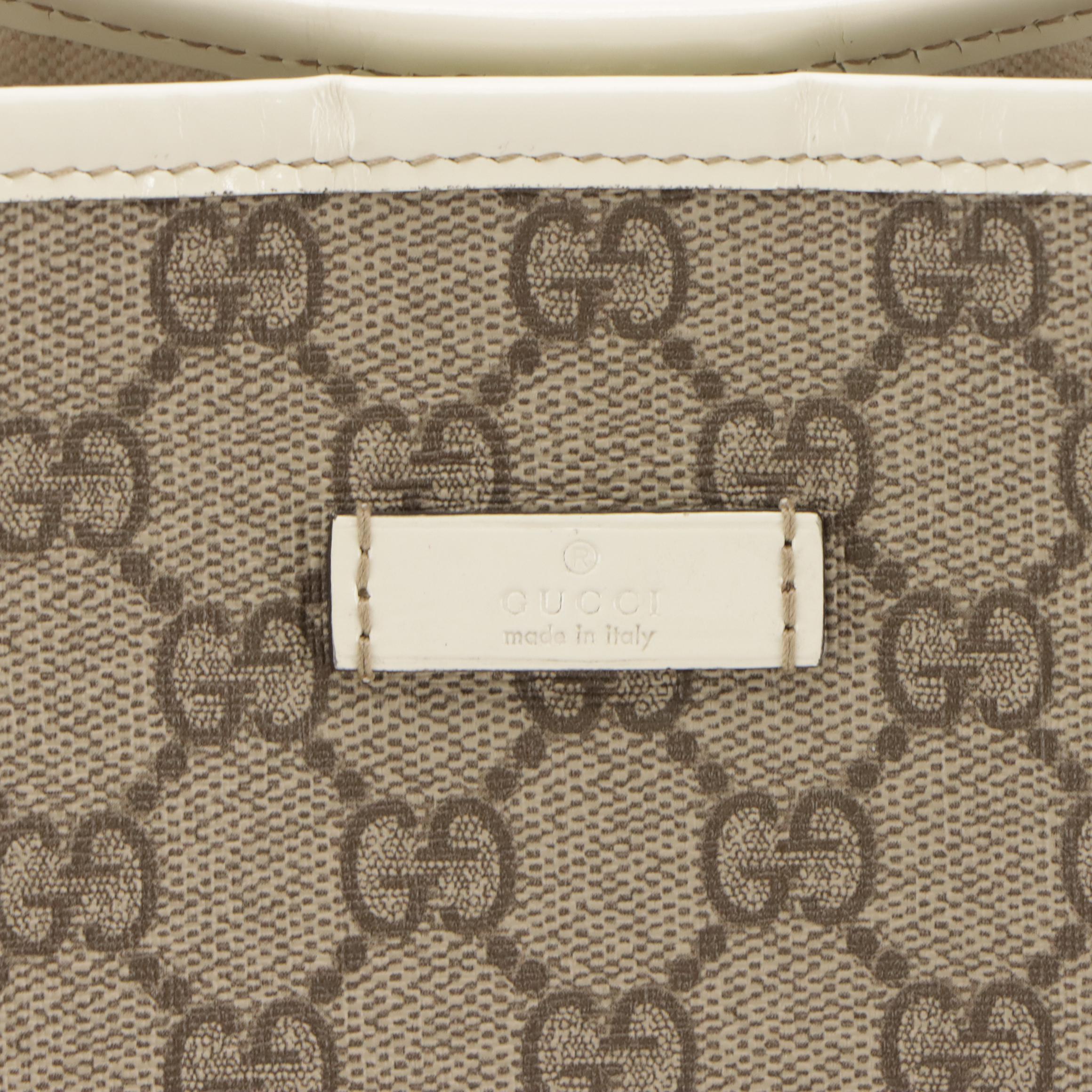 Gucci GG Supreme Canvas and Patent Leather Tote