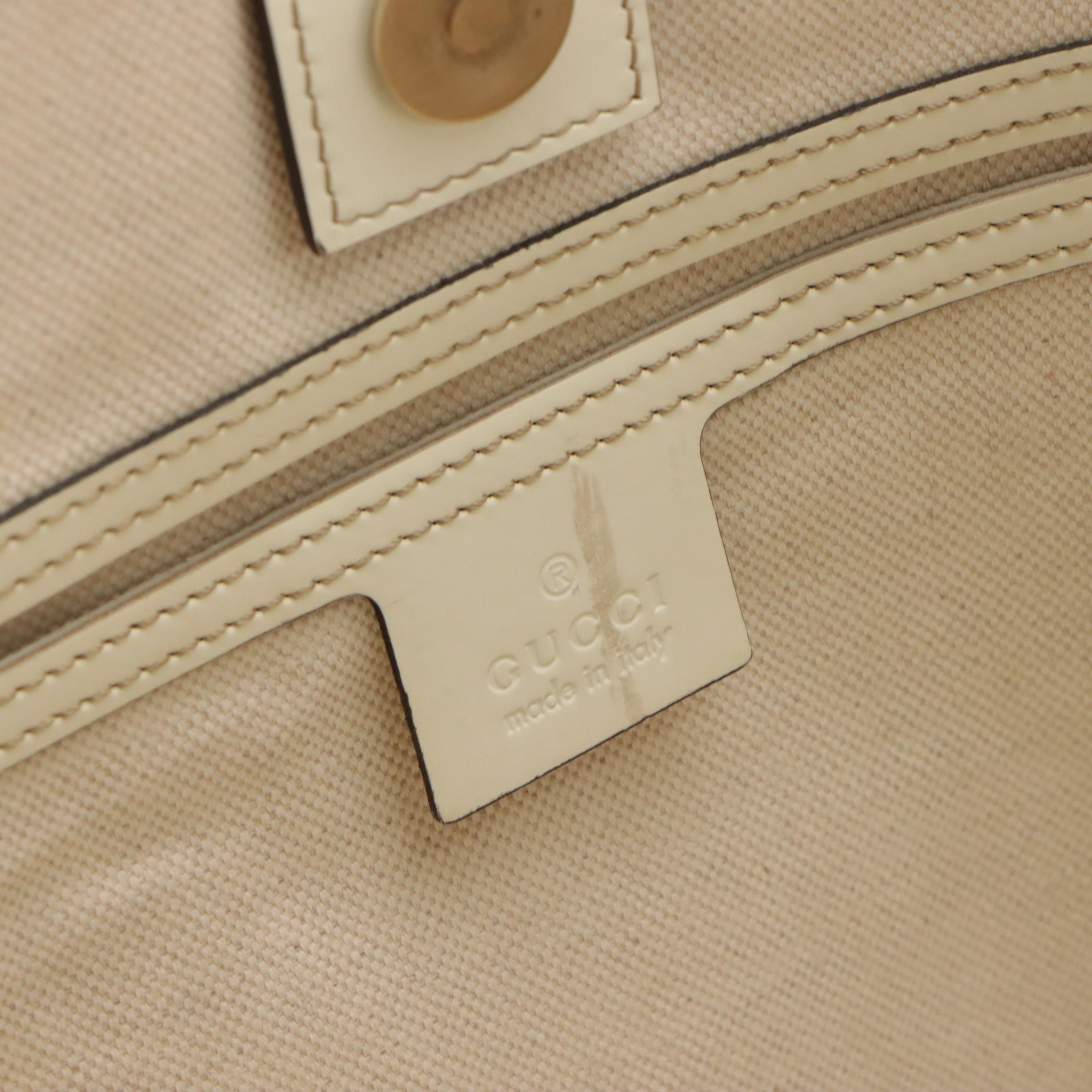 Gucci GG Supreme Canvas and Patent Leather Tote