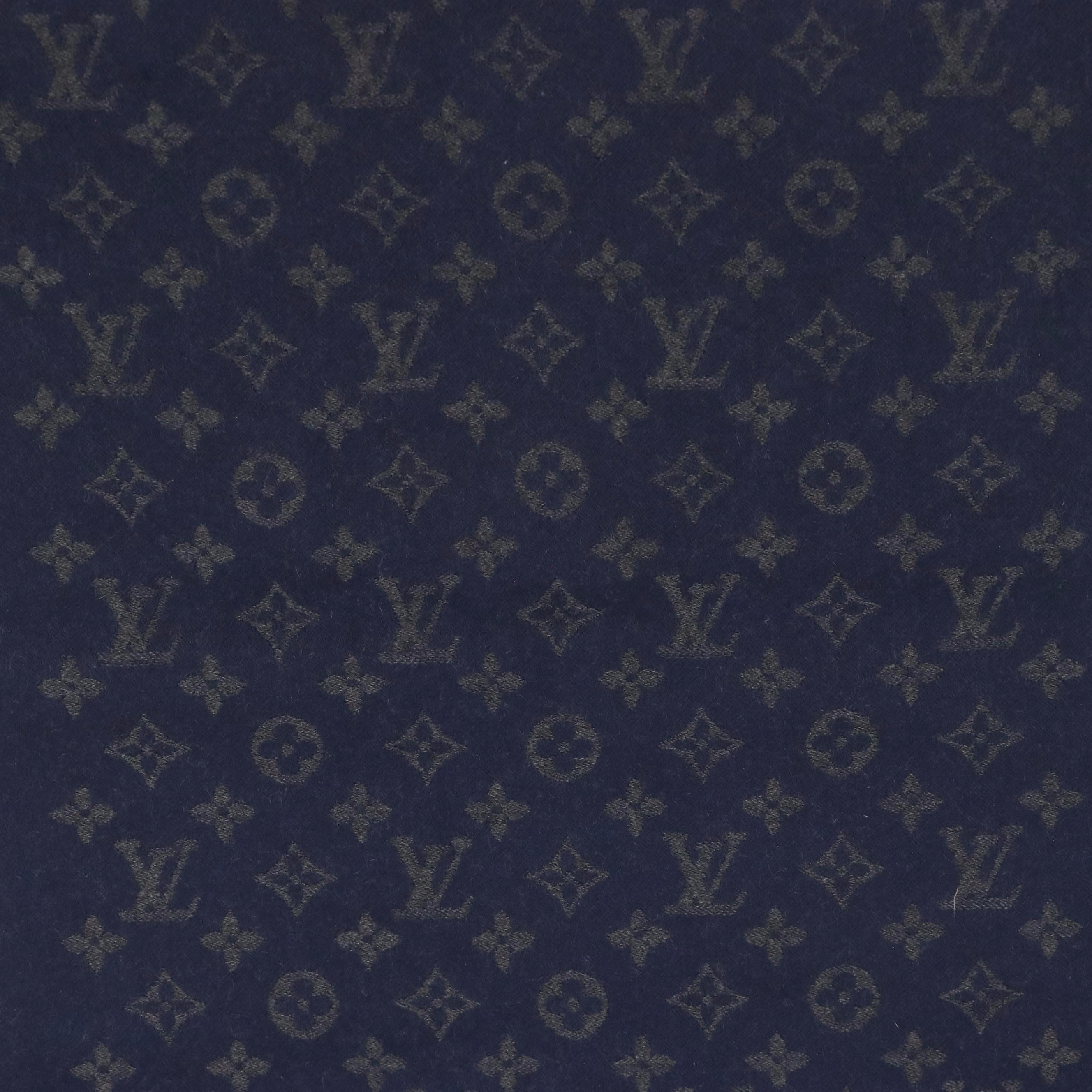 Louis Vuitton Cashmere Monogram Scarf in Navy/Grey