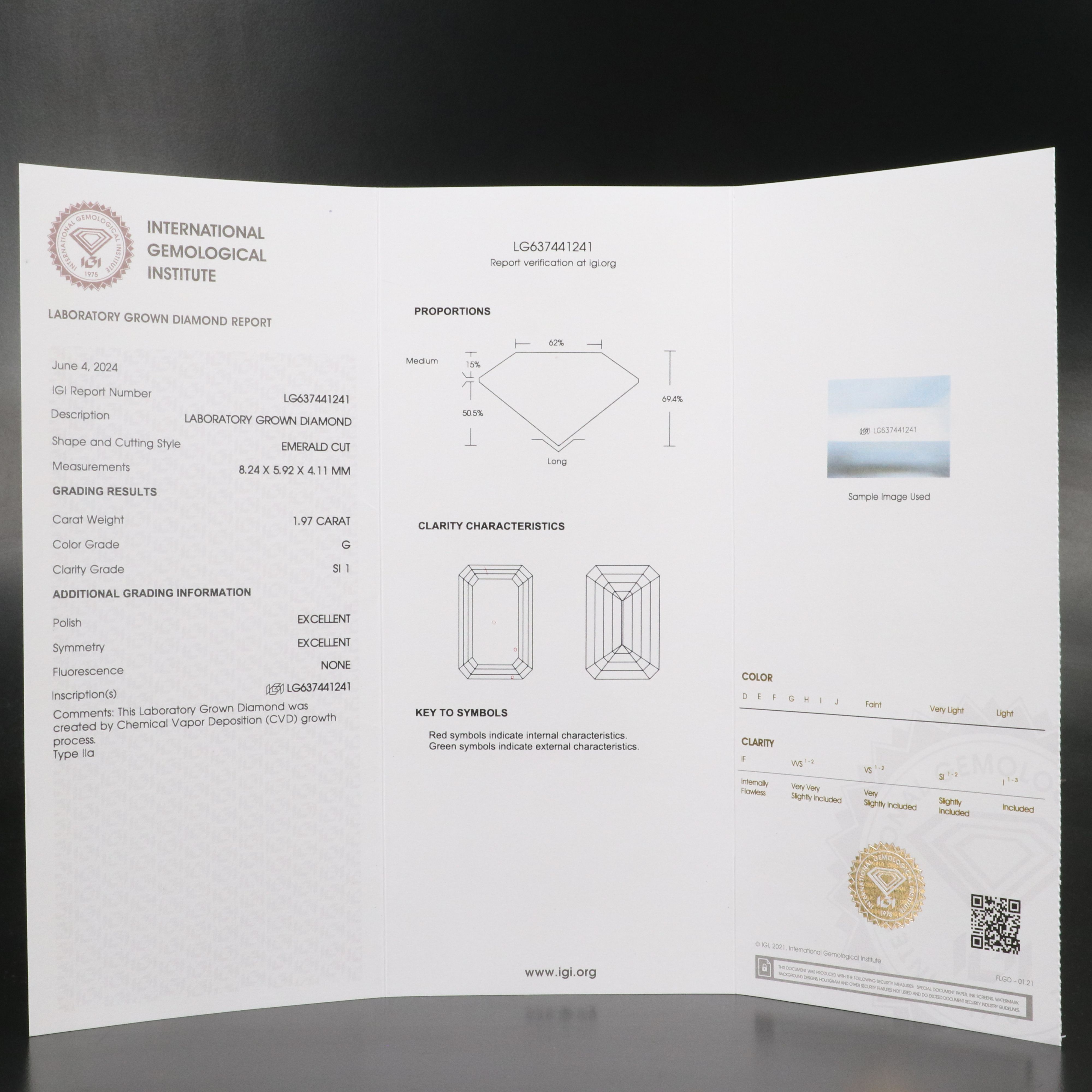 Loose 1.97 CT Lab Grown Diamond with IGI Report