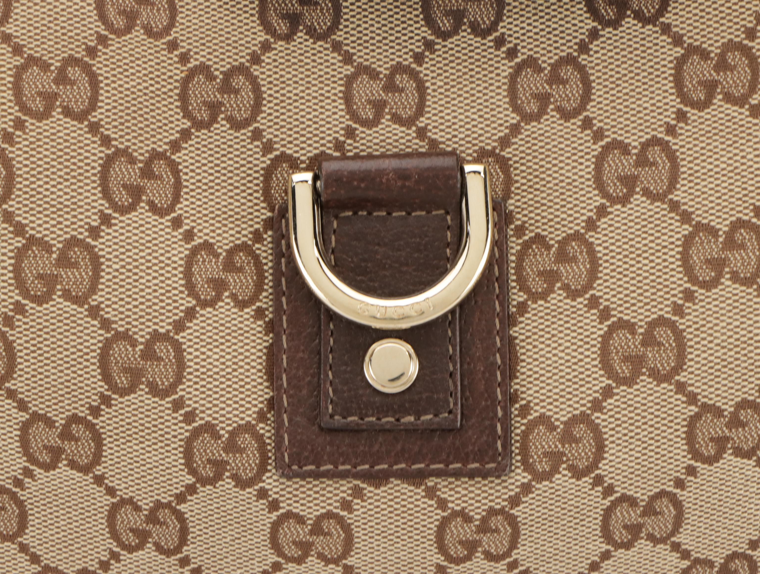 Gucci GG Jacquard Canvas and Cinghiale Leather D-Ring Crossbody Bag