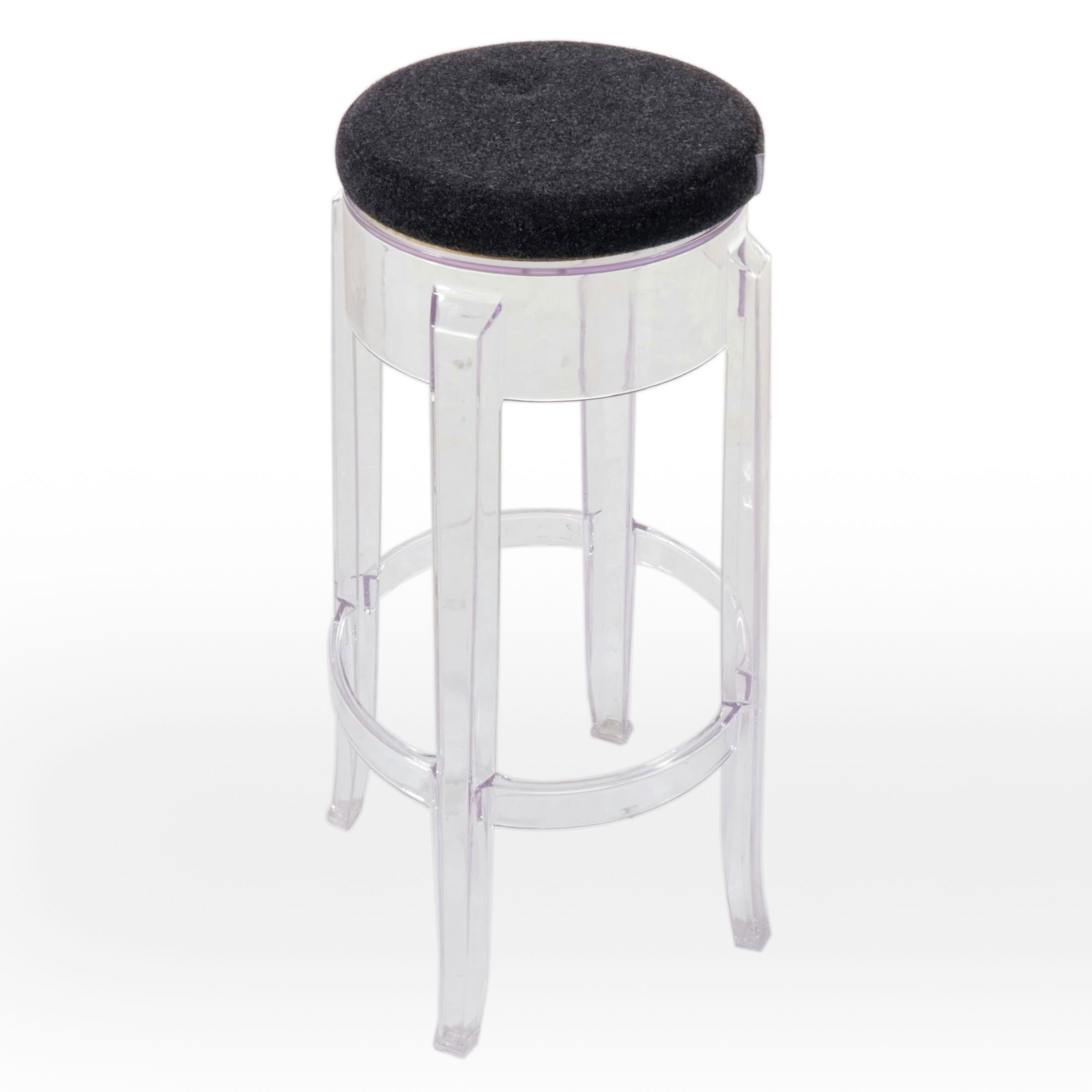 Woolly Clouds Contemporary Acrylic and Wool Barstool