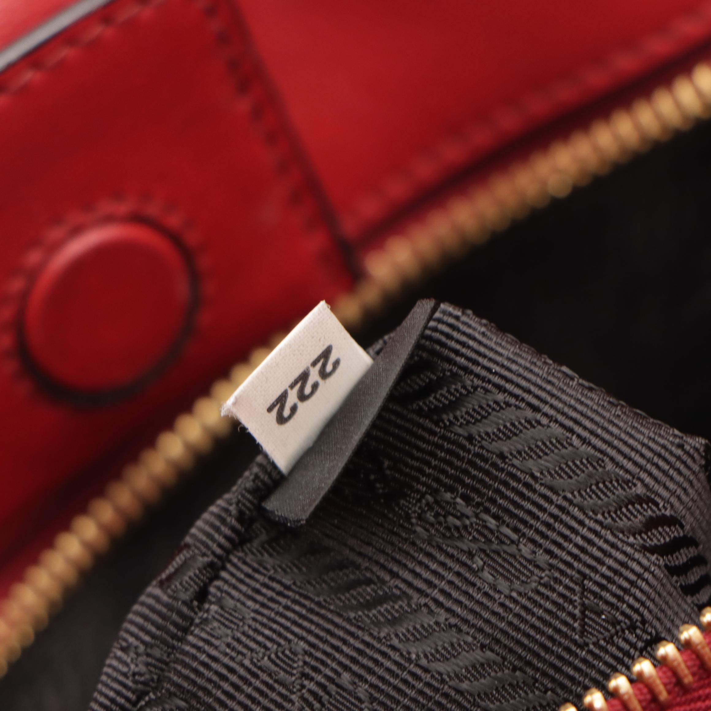 Prada Two-Way Tote in Red Saffiano Leather