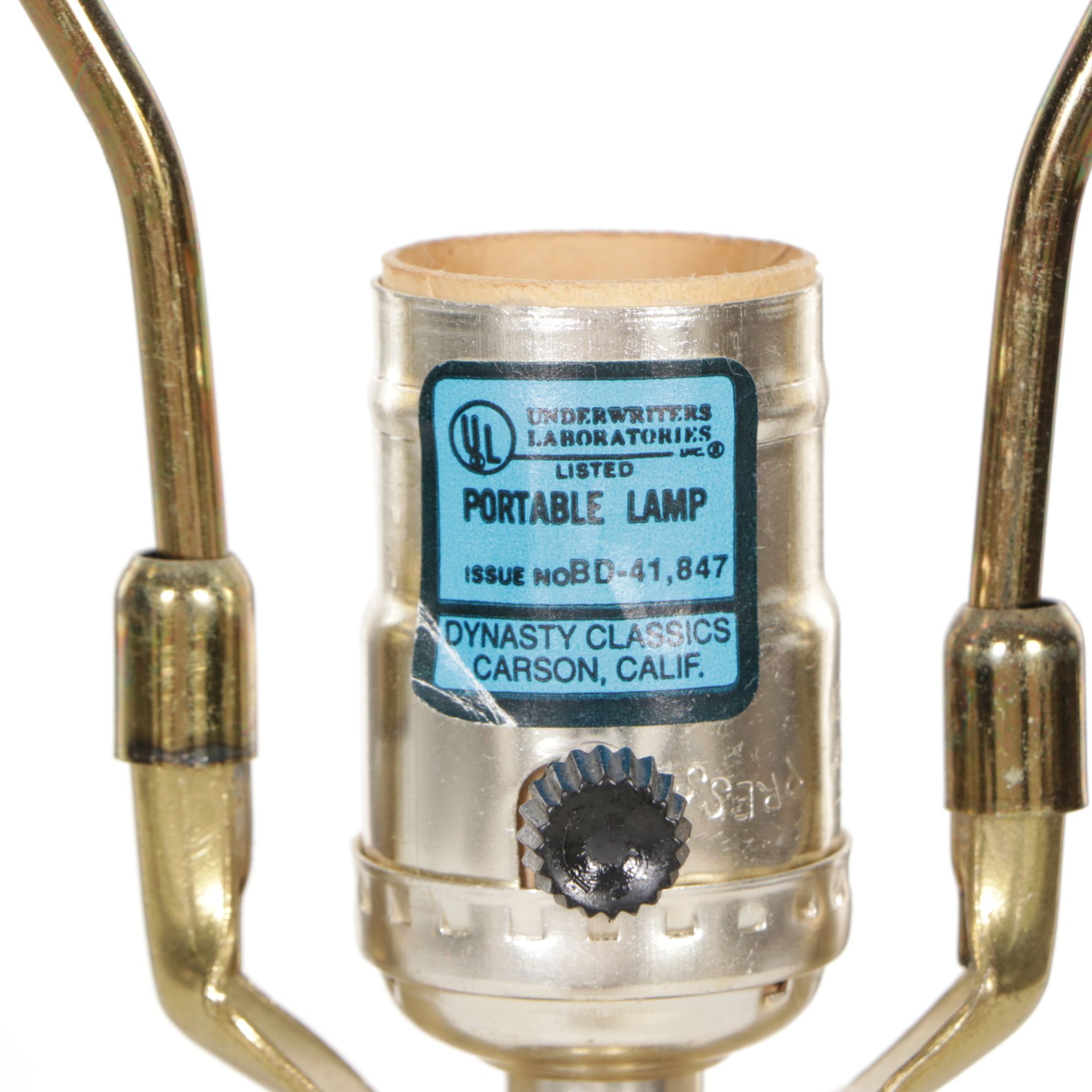 Dynasty Classics White Urn-Shaped Glass Table Lamp with Silk Shade