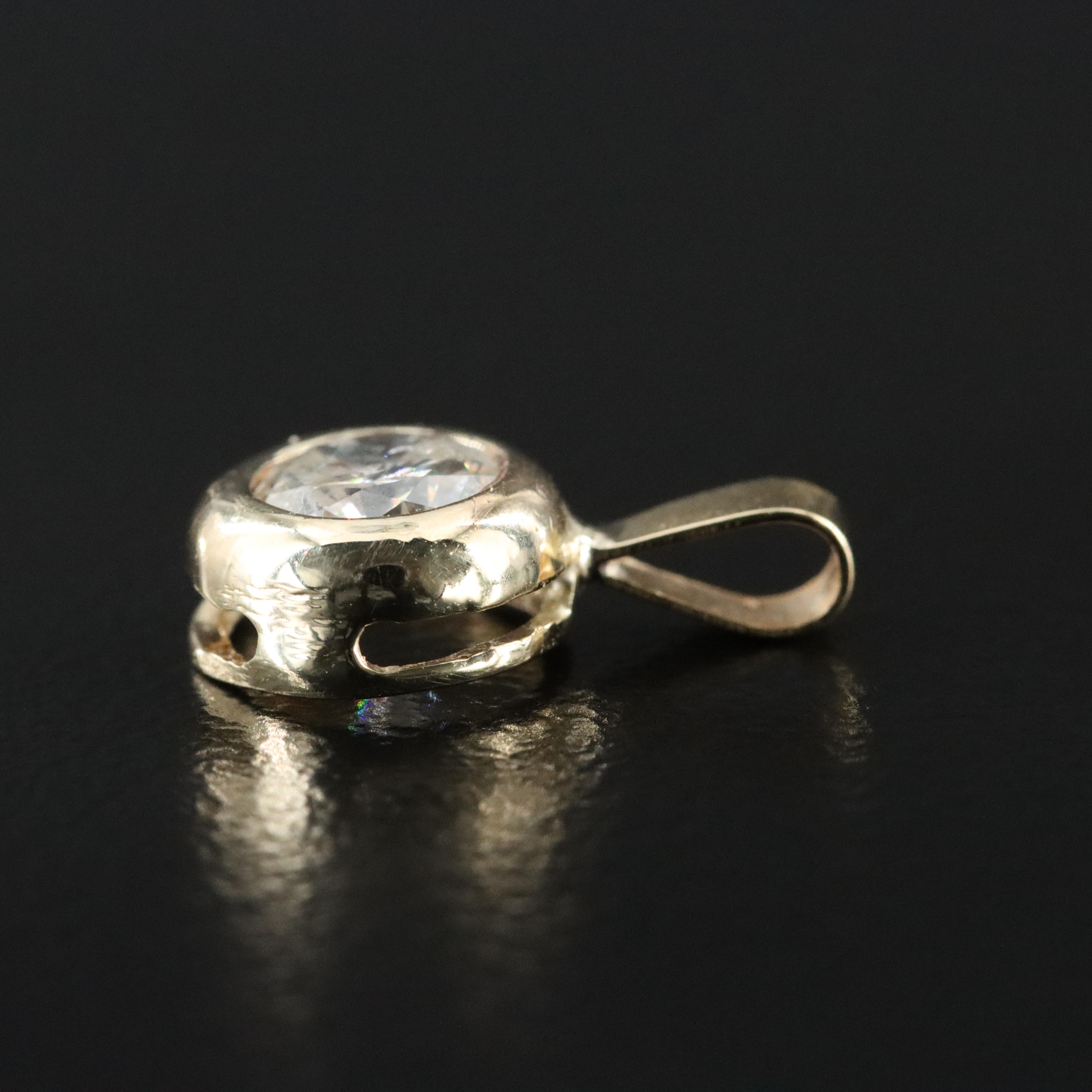 14K 0.49 CT Diamond Solitaire Pendant