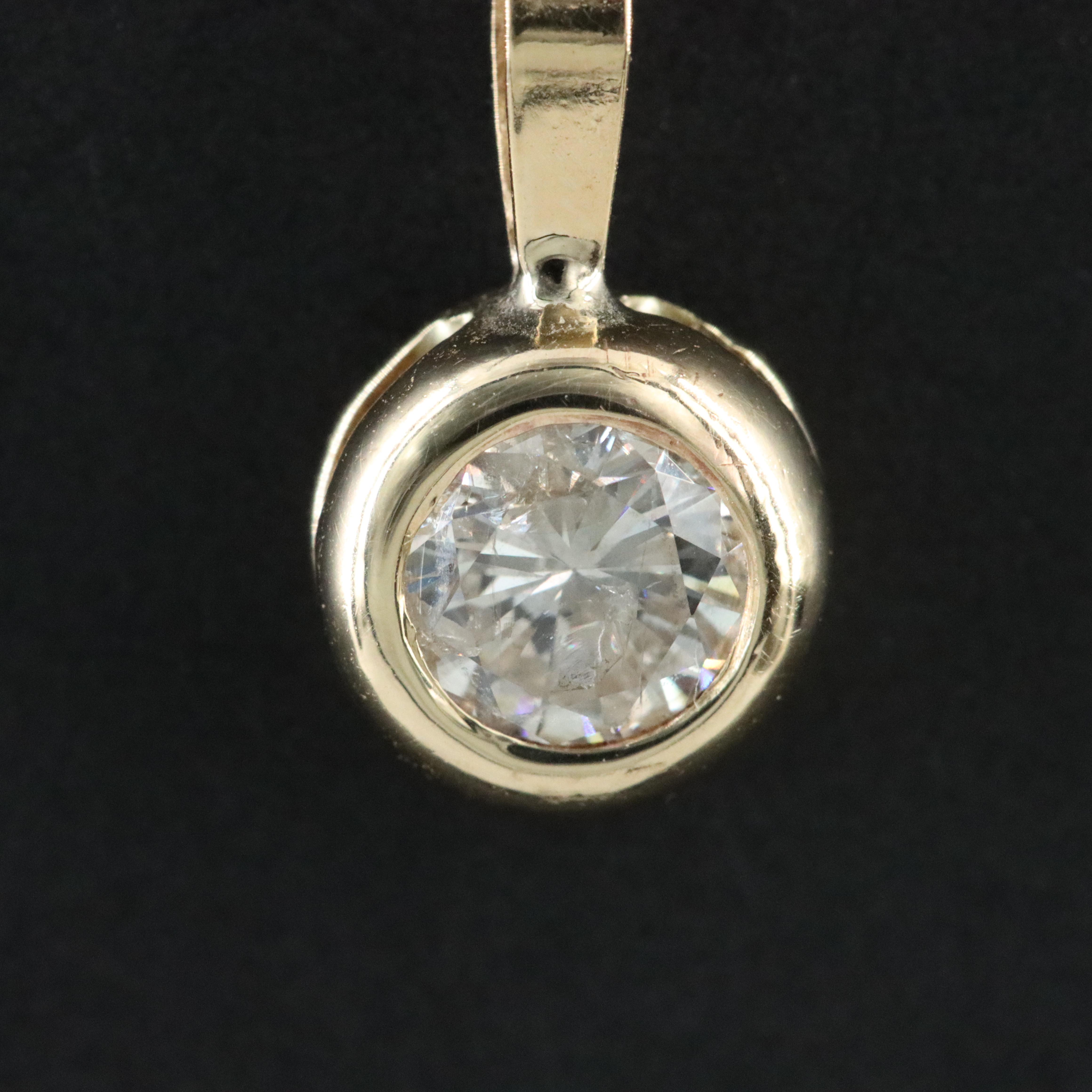 14K 0.49 CT Diamond Solitaire Pendant