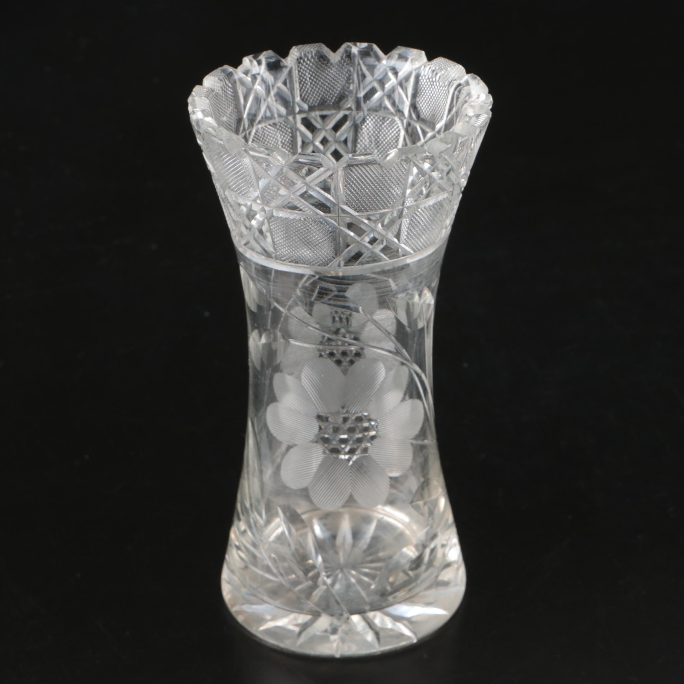 Nucut Footed Bowl with American Brilliant Style Nappy Bowls and Other Tableware