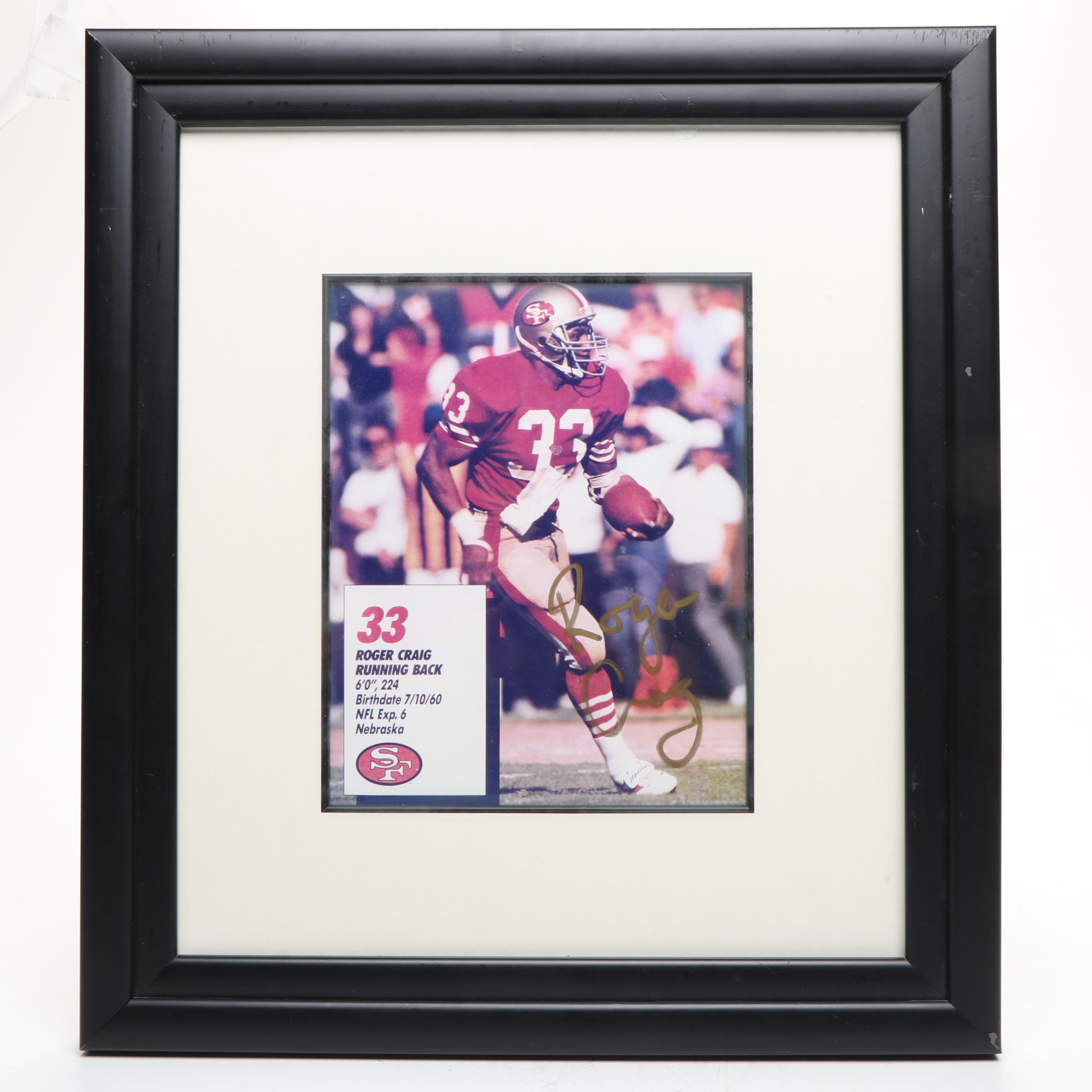 Ronnie Lott and Roger Craig Signed Photos with San Francisco 49ers 1989 Yearbook